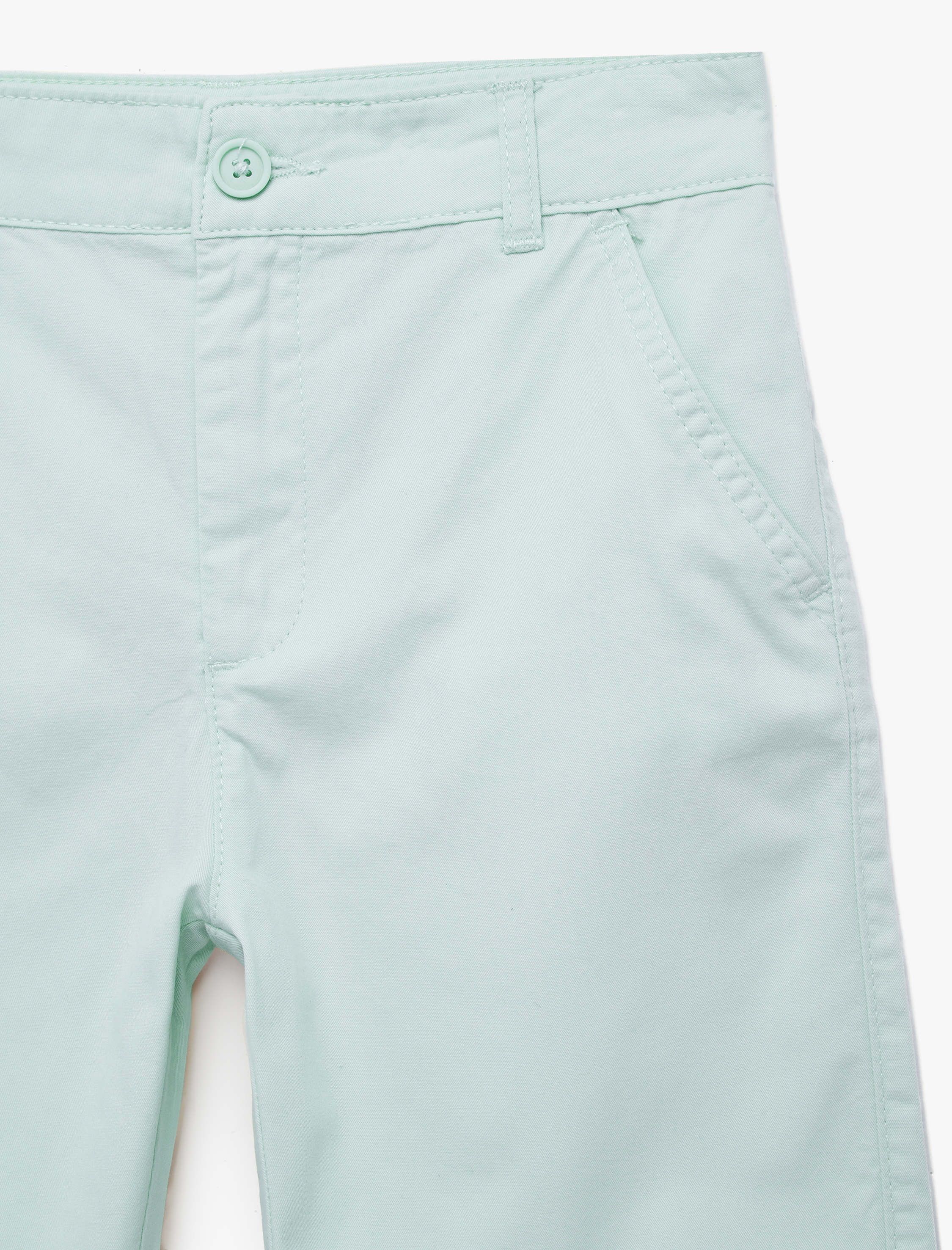  Erkek Çocuk Pamuklu Beli Ayarlanabilir Lastikli Cepli Düğmeli Basic Şort