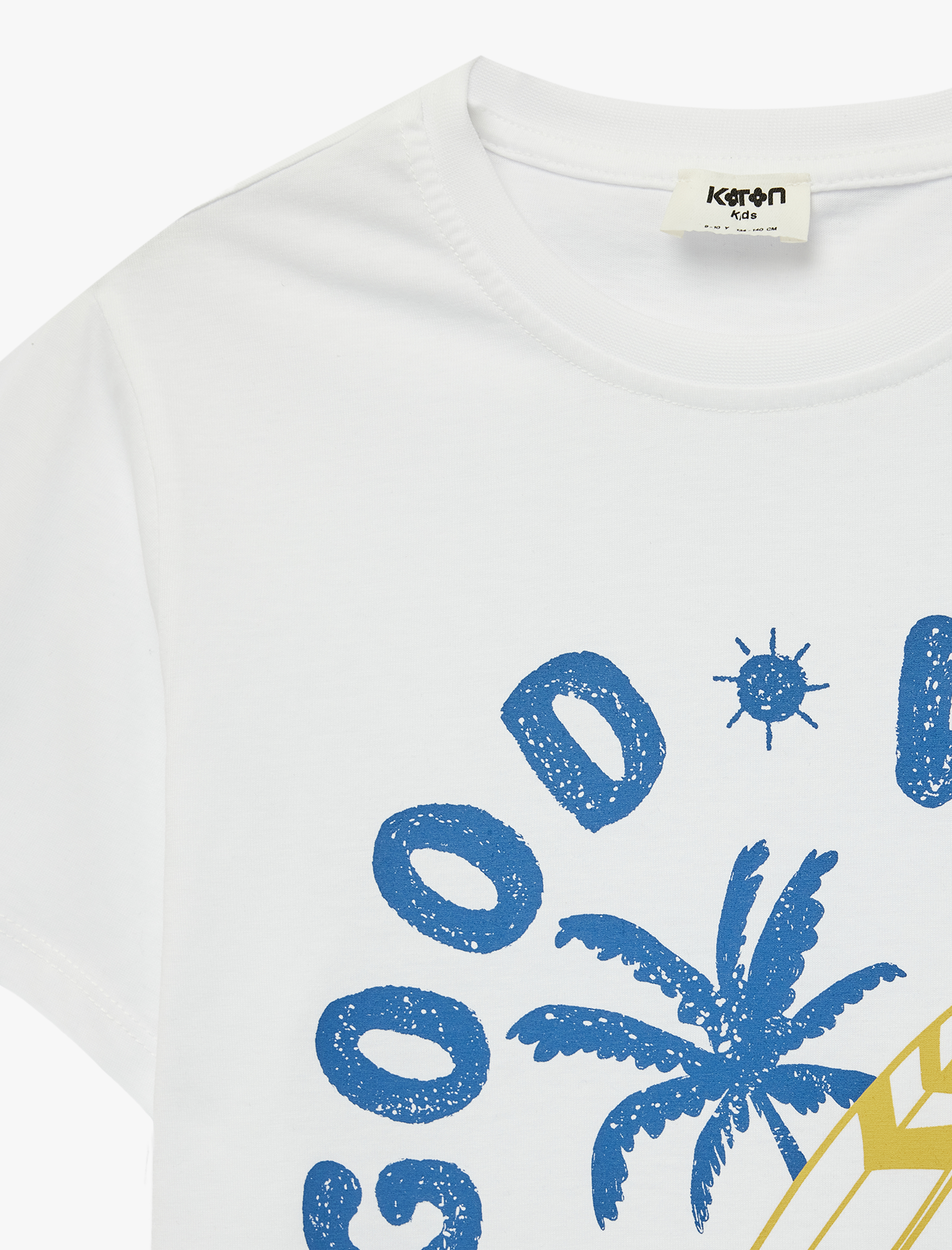  Erkek Çocuk Baskılı Kısa Kollu Bisiklet Yaka Pamuklu Tişört