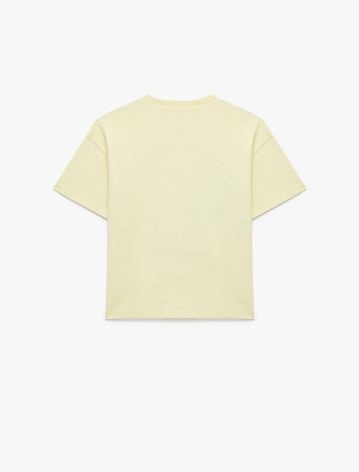 Kız Çocuk Snoopy Baskılı Bisiklet Yaka Kısa Kollu Pamuklu Lisanslı Tişört