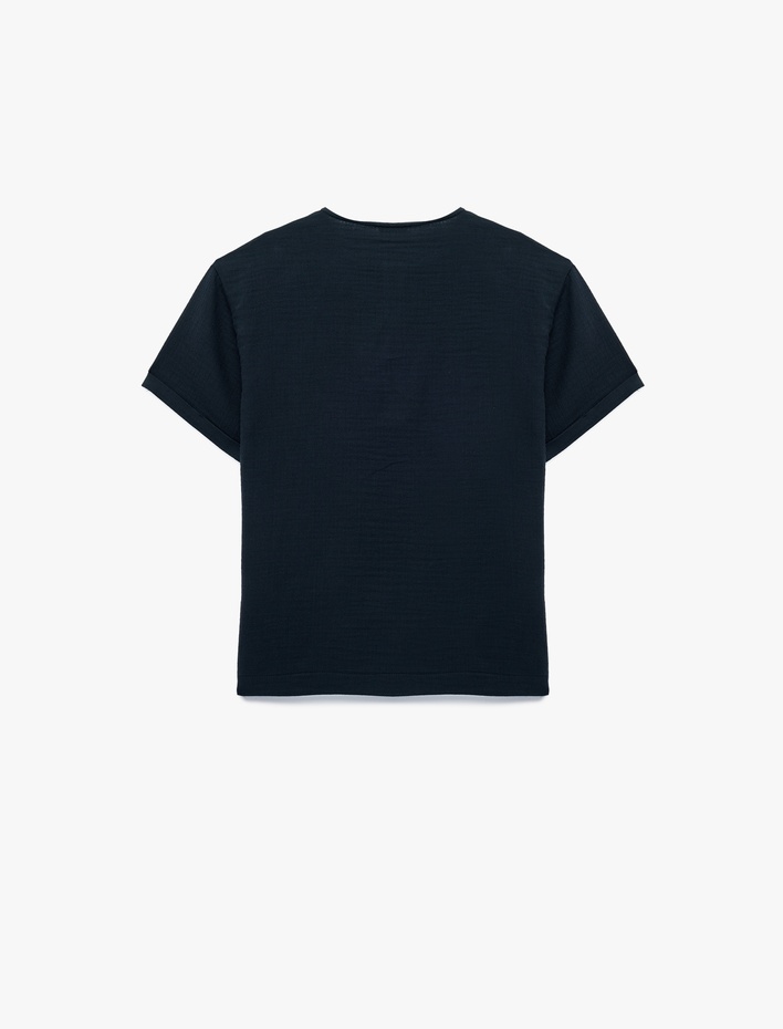 Erkek Çocuk Kısa Kollu Bisiklet Yaka Düğmeli Pamuklu Tişört