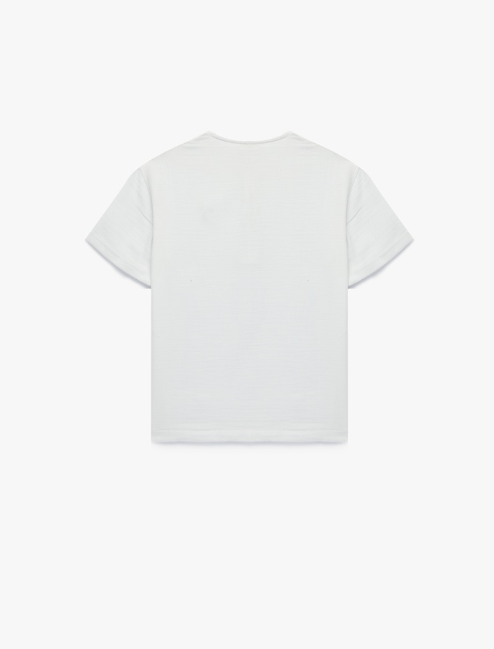 Erkek Çocuk Kısa Kollu Bisiklet Yaka Düğmeli Pamuklu Tişört