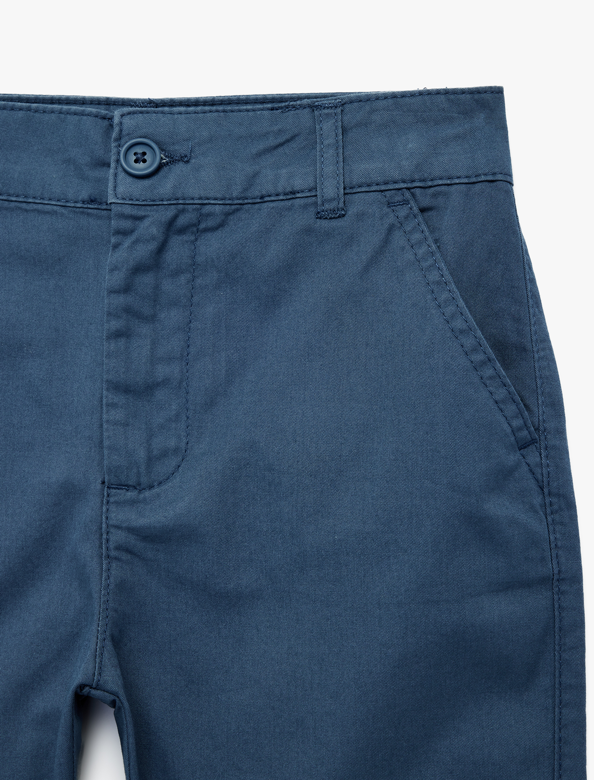  Erkek Çocuk Pamuklu Beli Ayarlanabilir Lastikli Cepli Düğmeli Basic Şort