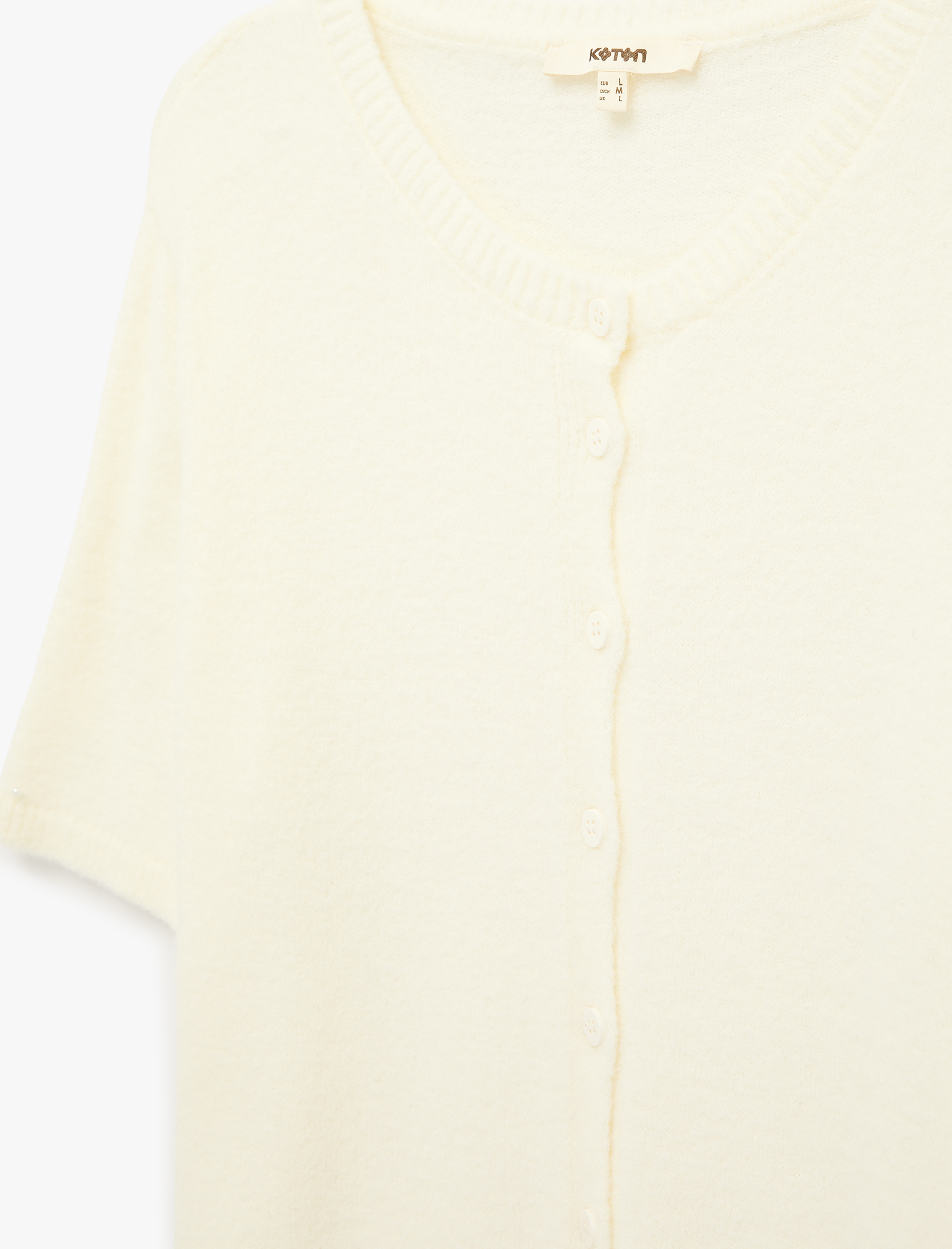   Kısa Kollu Bisiklet Yaka Taşlı Triko Kazak