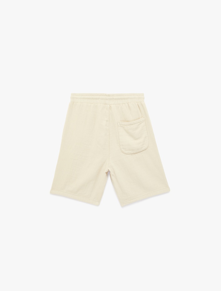  Pamuklu Regular Fit Cepli Beli Bağcıklı Şort