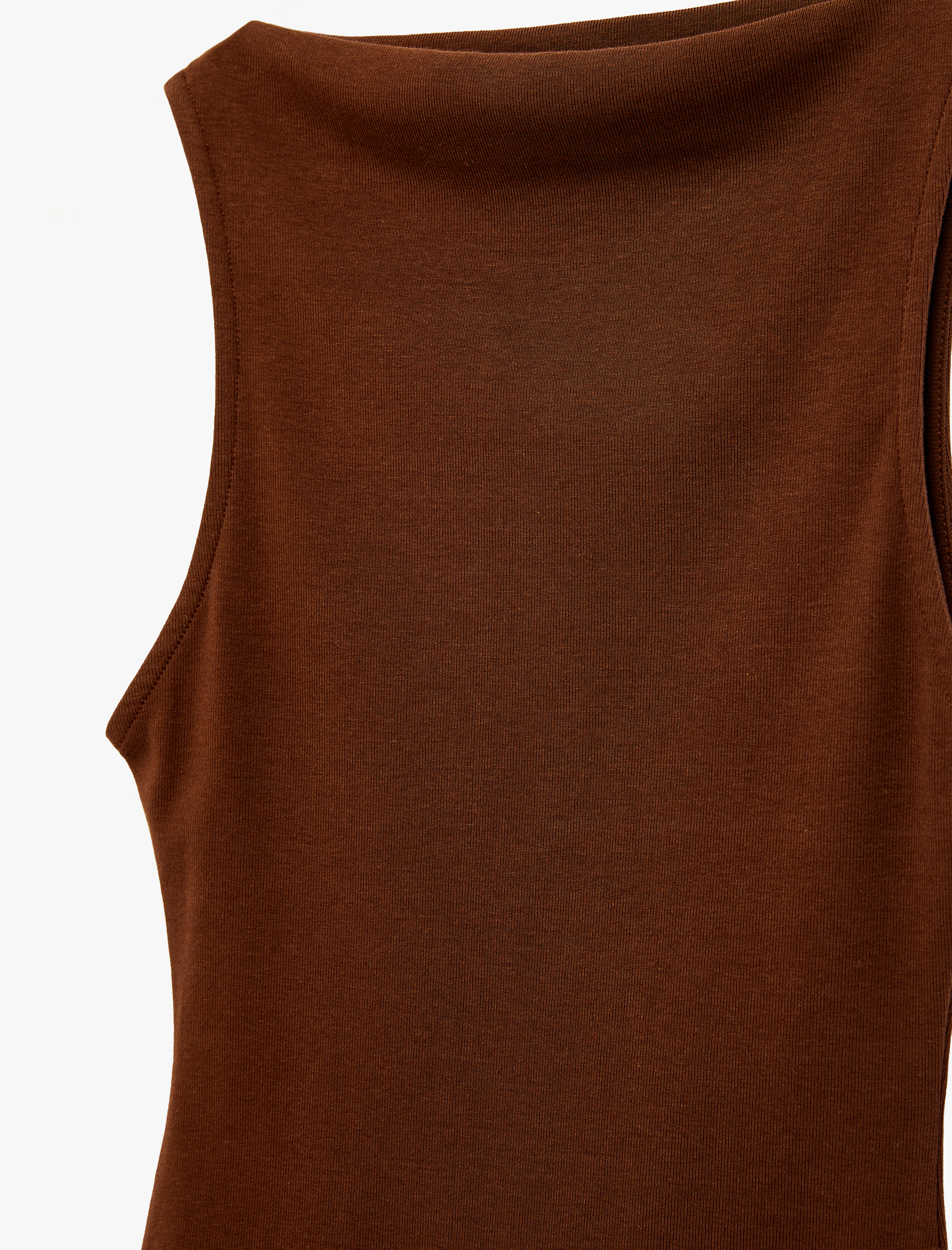   Kolsuz Bisiklet Yaka Pamuklu Katlı Volanlı Mini Elbise