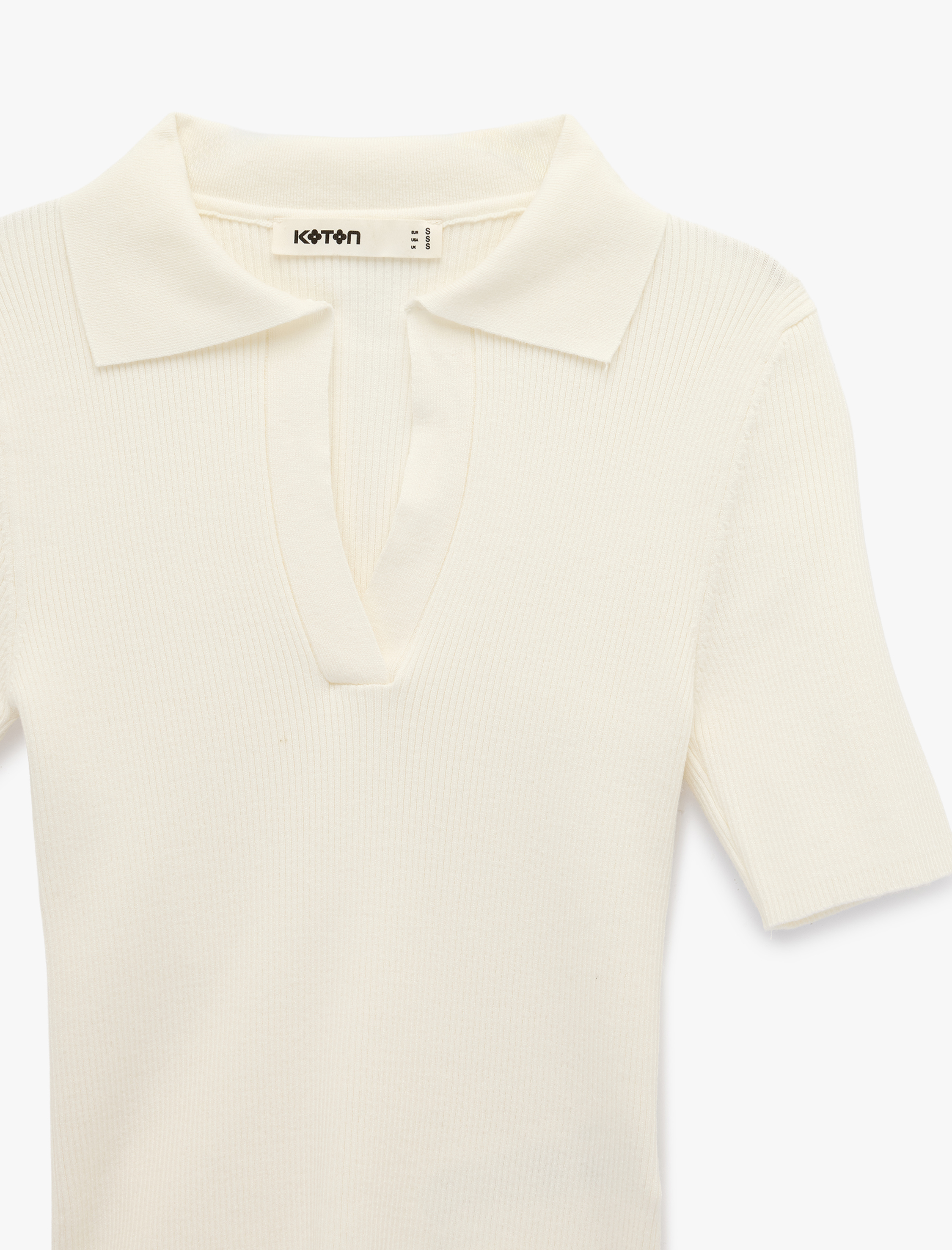   Slim Fit Kısa Kollu Polo Yaka Triko Kazak