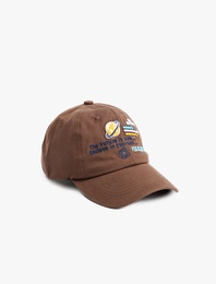 Pamuklu İşlemeli Kep Şapka