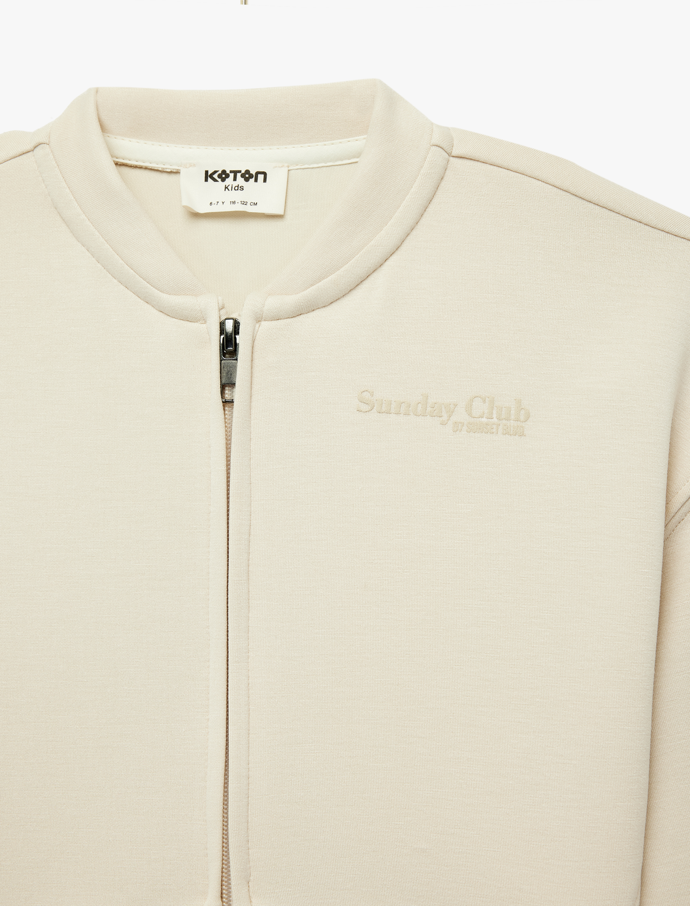  Kız Çocuk Bisiklet Yaka Viskon Karışımlı Uzun Kollu Fermuarlı Crop Bomber Ceket