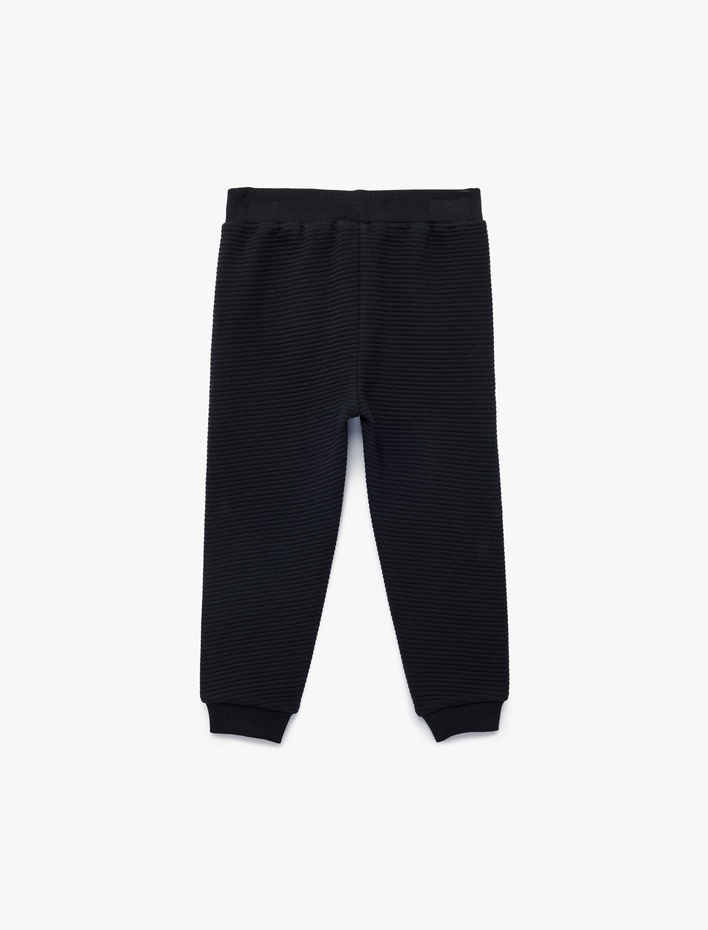 Erkek Bebek Pamuklu Şerit Detaylı Beli Bağcıklı Jogger Eşofman Altı