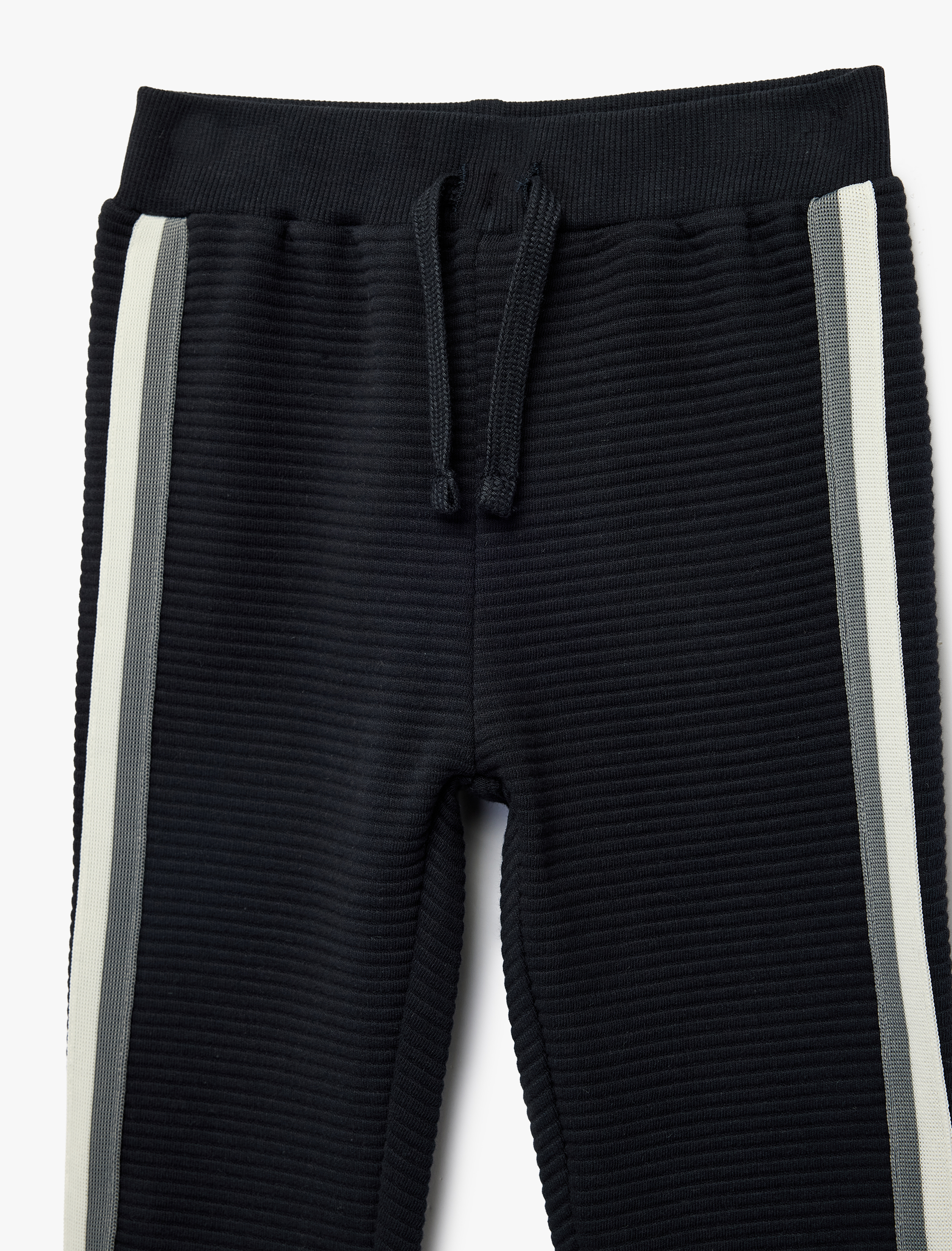  Erkek Bebek Pamuklu Şerit Detaylı Beli Bağcıklı Jogger Eşofman Altı
