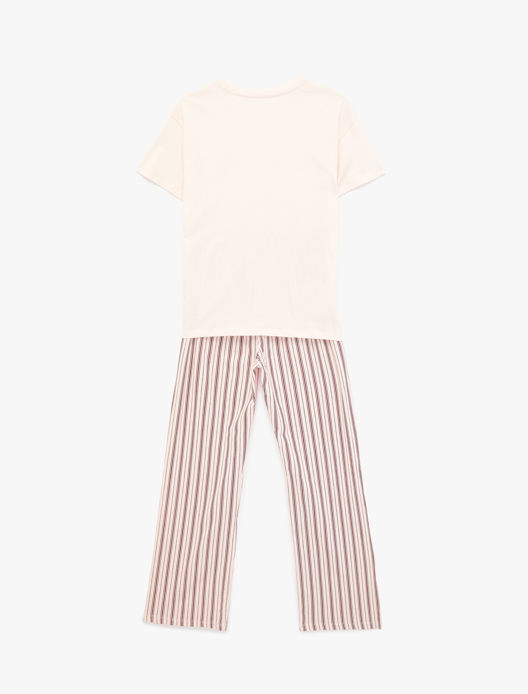   Rahat Kalıp Kısa Kollu Bisiklet Yaka Pijama Takımı