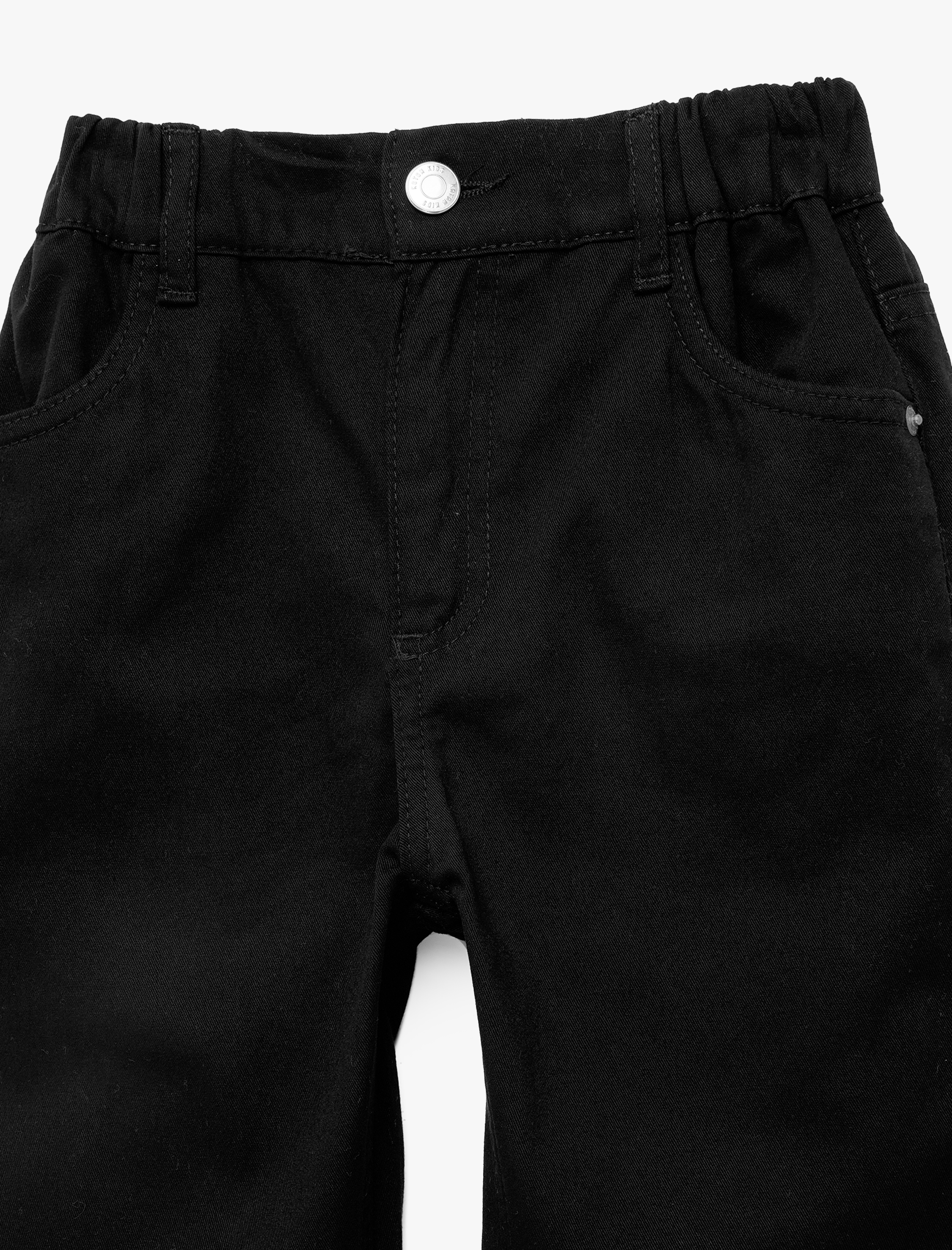  Erkek Çocuk Pamuklu Beli Lastikli Düğmeli Basic Pantolon