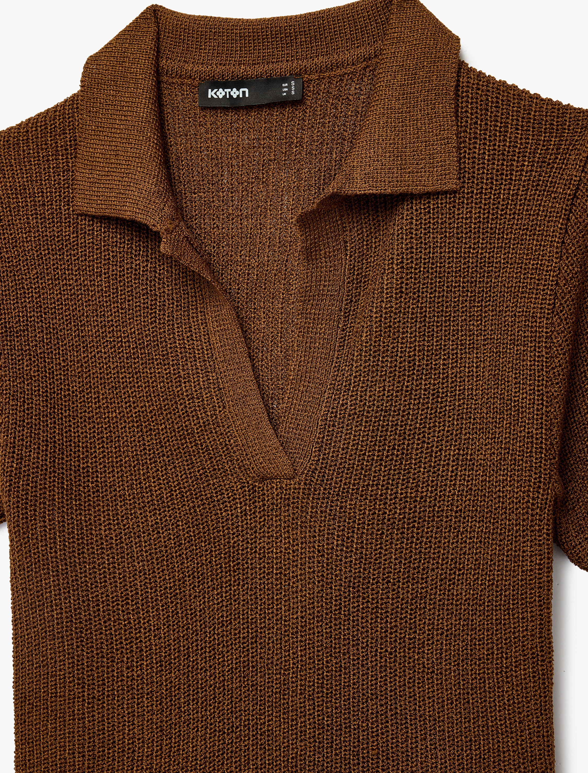   Kısa Kollu Polo Yaka Triko Kazak