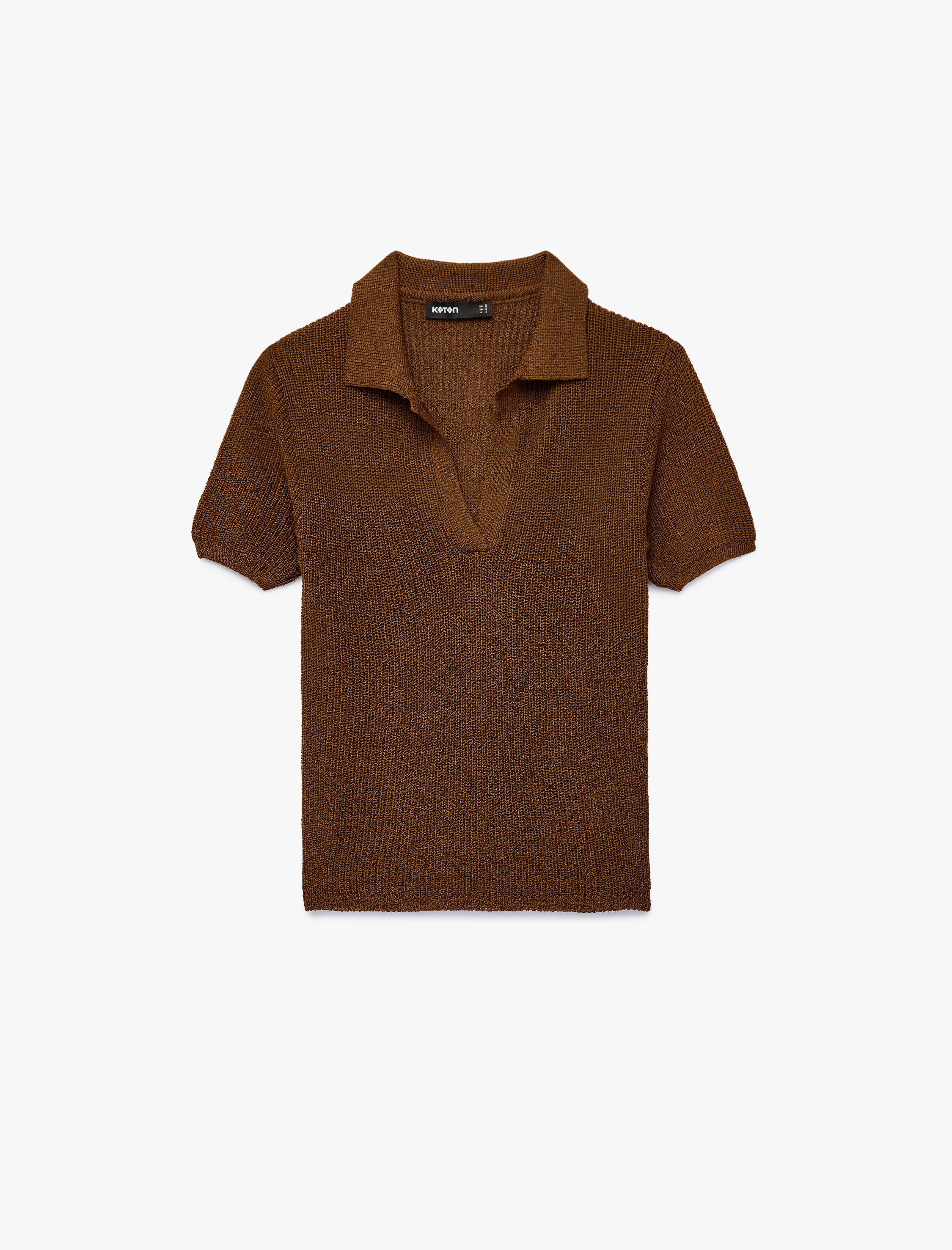   Kısa Kollu Polo Yaka Triko Kazak