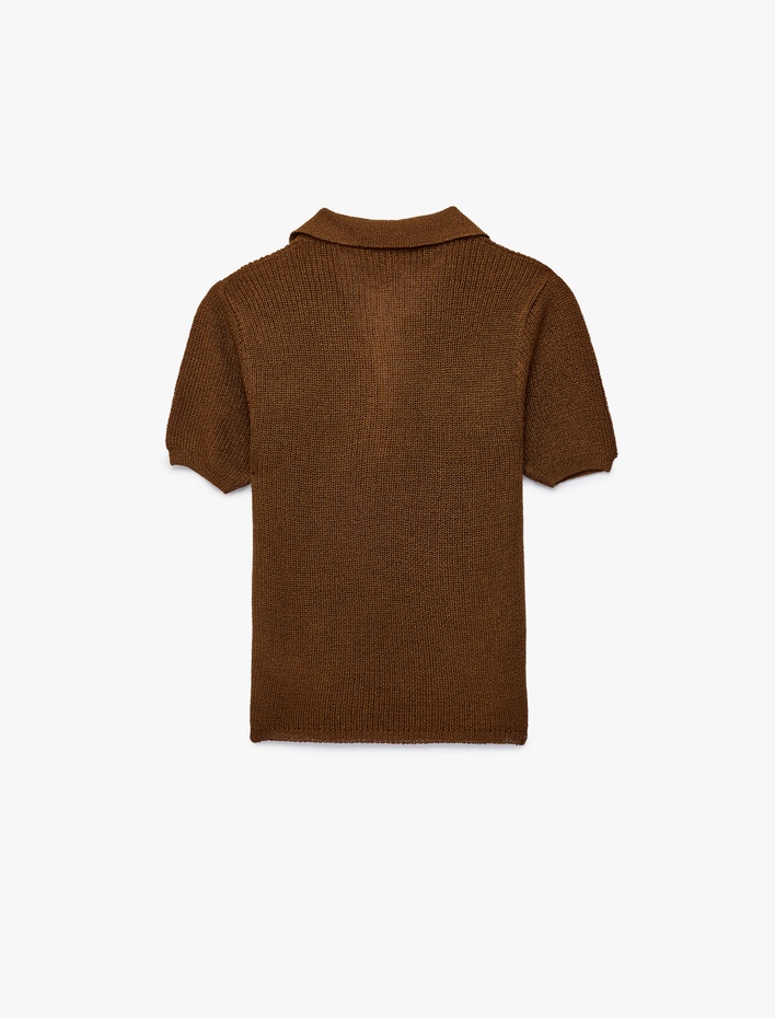  Kısa Kollu Polo Yaka Triko Kazak