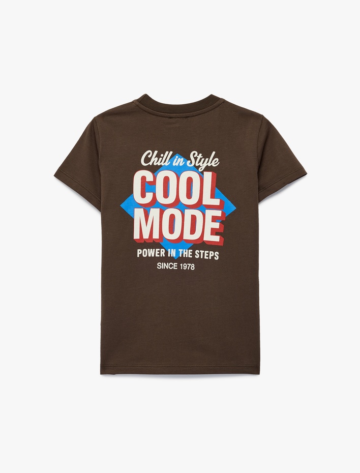 Erkek Çocuk Pamuklu Kısa Kollu Bisiklet Yaka Baskılı Tişört
