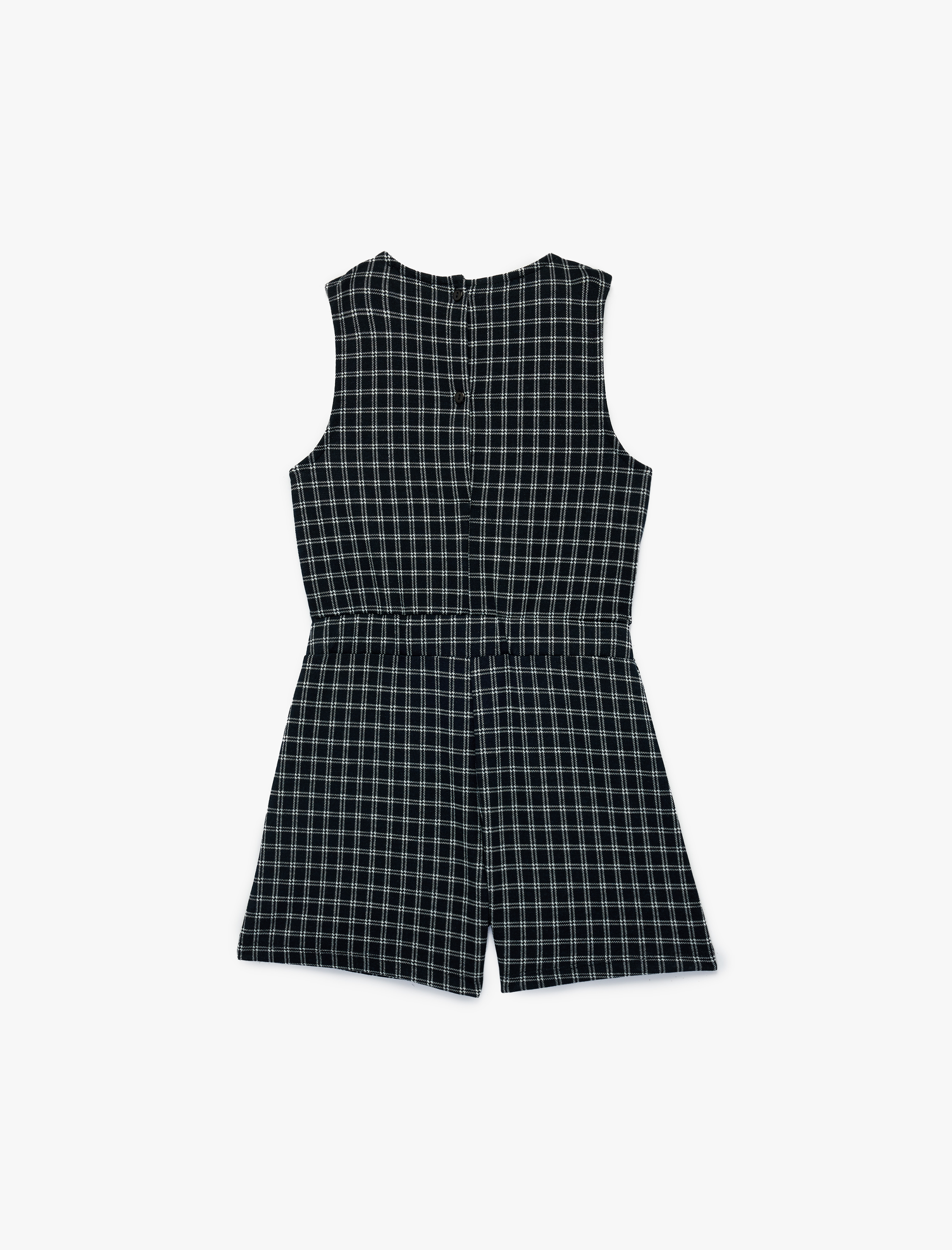  Kız Çocuk Fiyonklu Bisiklet Yaka Kolsuz Viskon Karışımlı Tulum