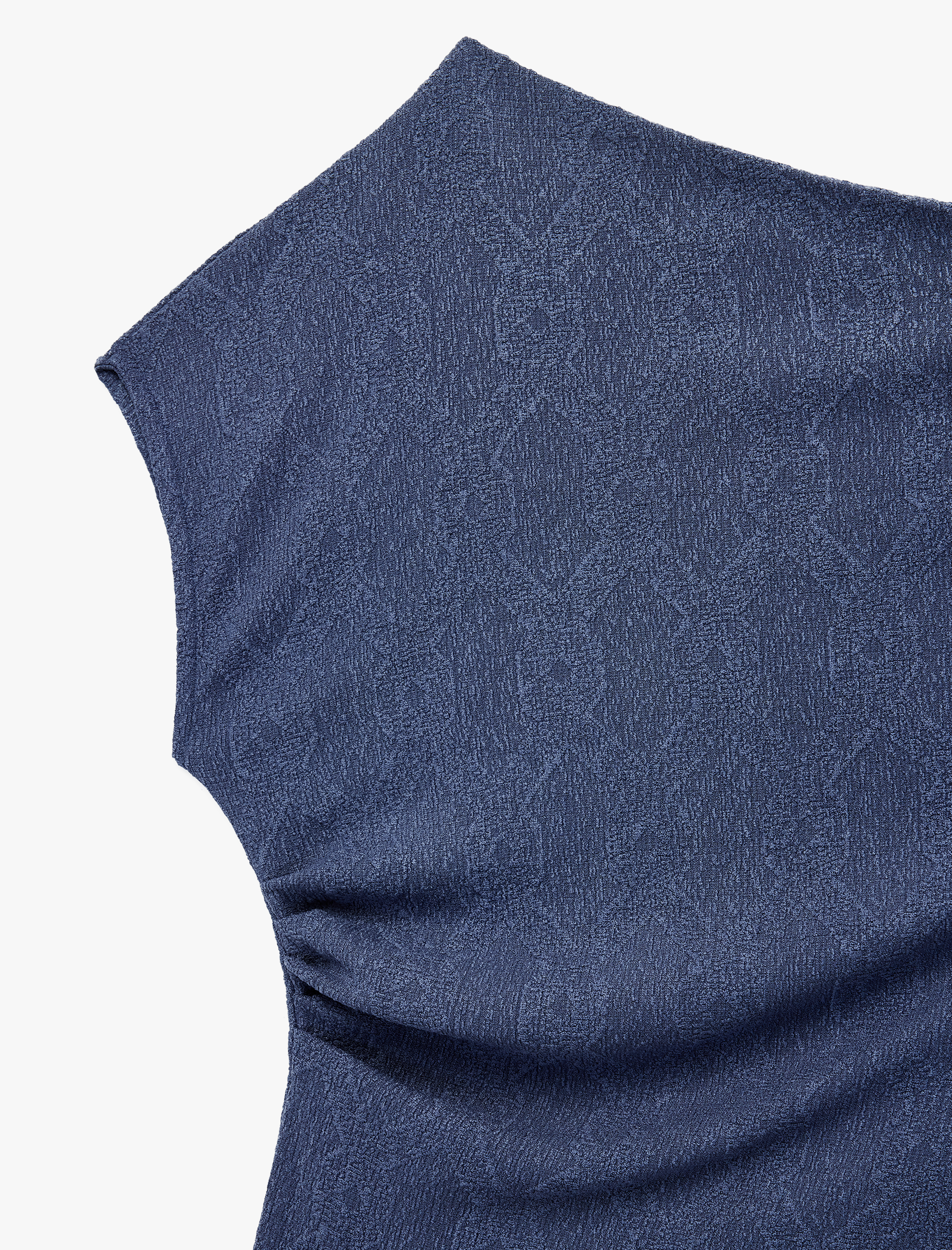  Kız Çocuk Asimetrik Yaka Kolsuz Drape Detaylı Bluz