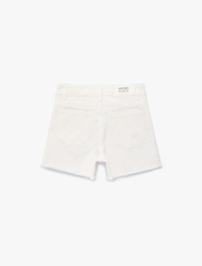 Kız Çocuk Pamuklu Cepli Loose Fit Denim Şort