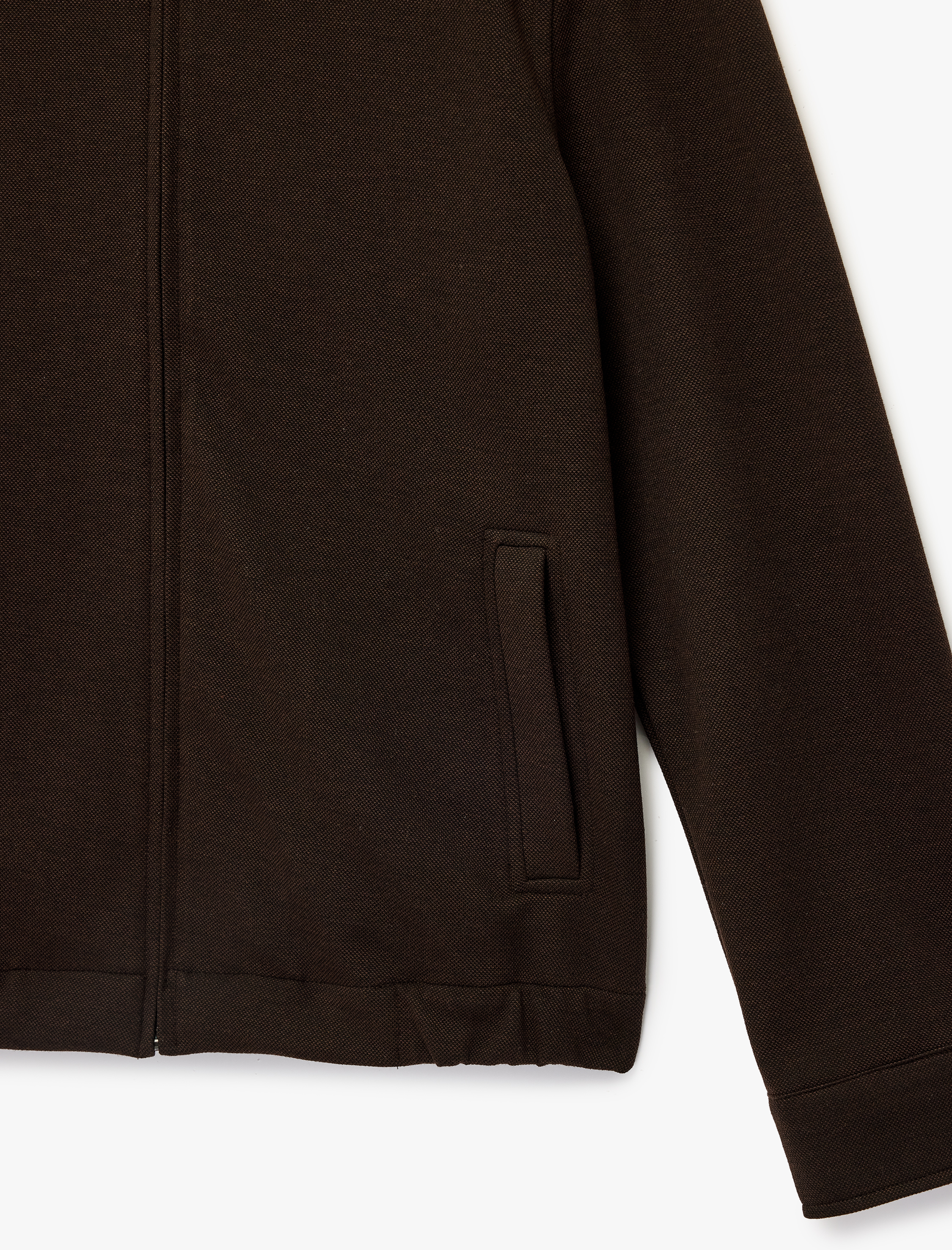   Uzun Kollu Viskon Karışımlı Cepli Gömlek Yaka Fermuarlı Ceket