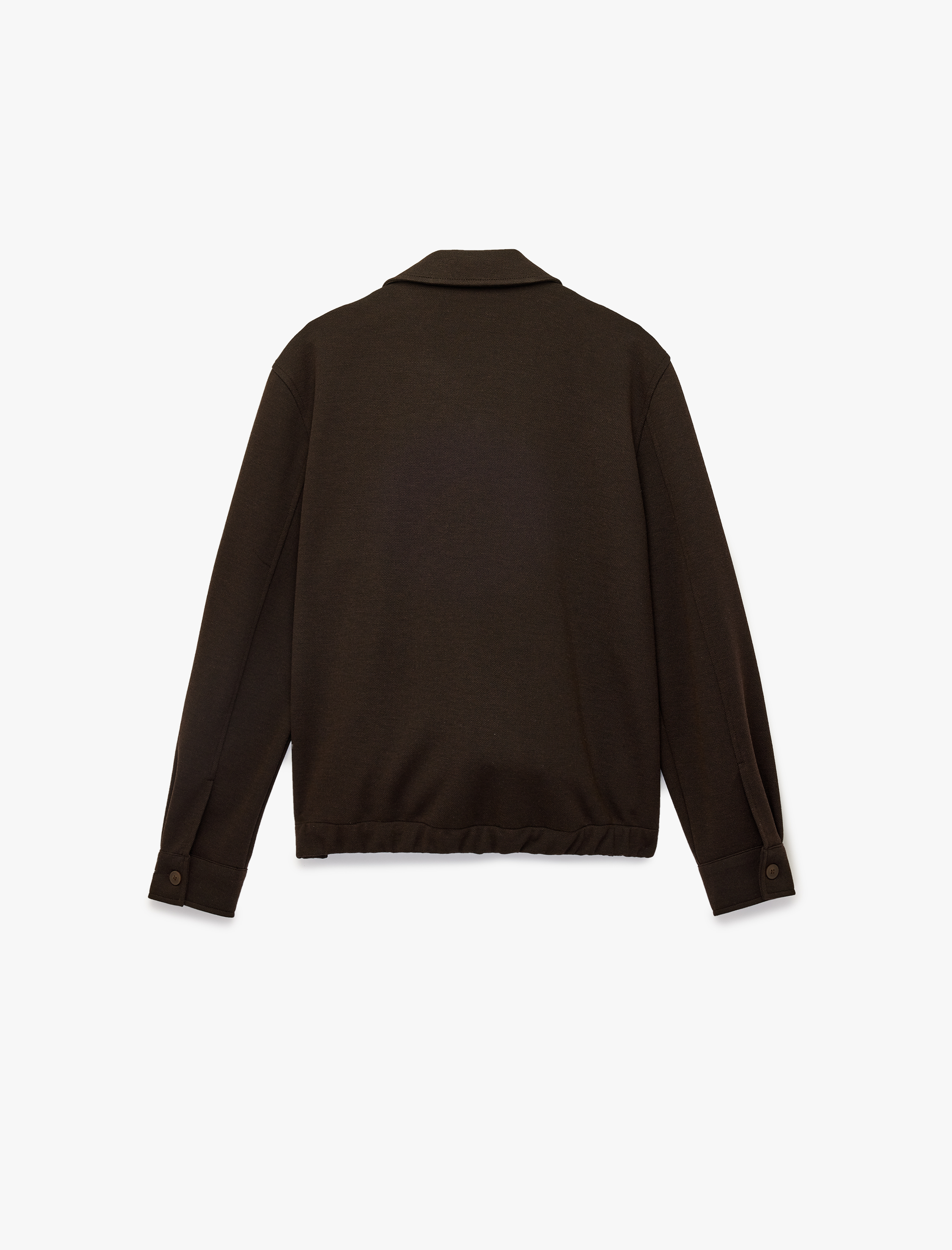   Uzun Kollu Viskon Karışımlı Cepli Gömlek Yaka Fermuarlı Ceket