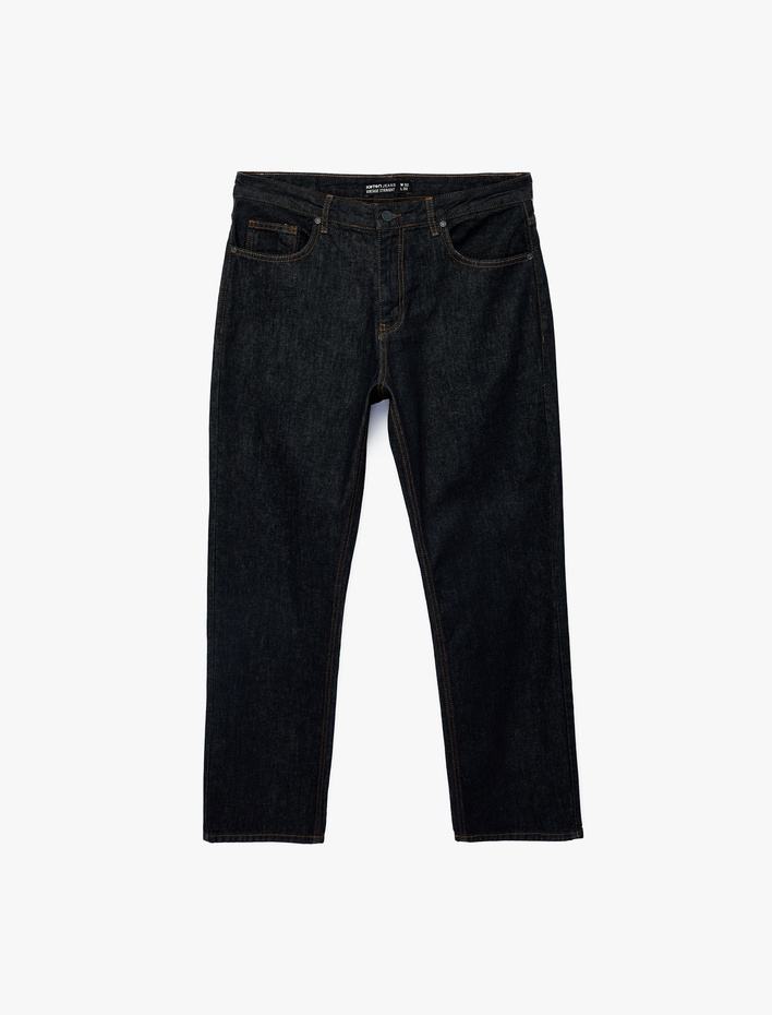  Pamuklu Normal Bel Vintage Straight Fit Jean Pantolon