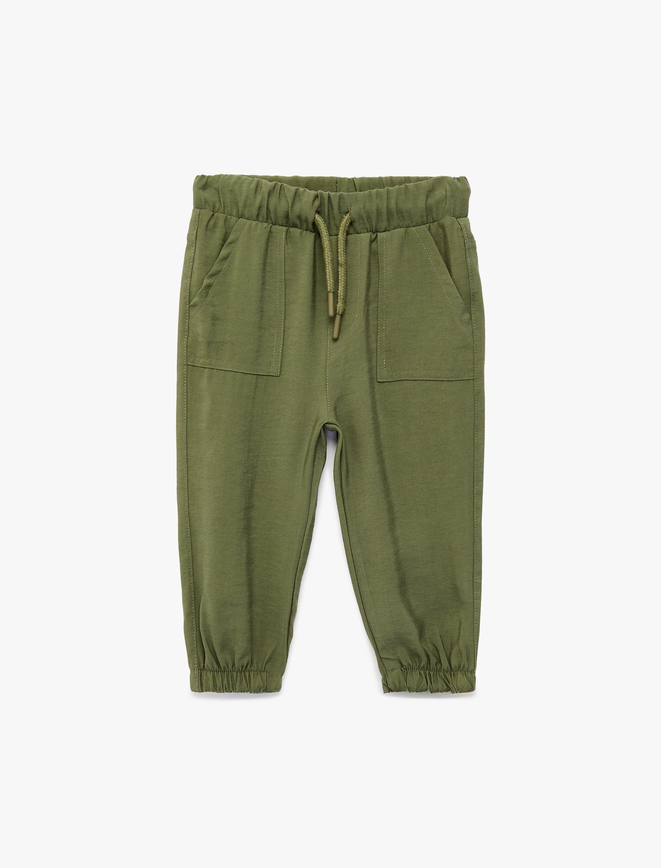  Erkek Bebek Pamuklu Beli Bağcıklı Modal Karışımlı Basic Jogger Pantolon