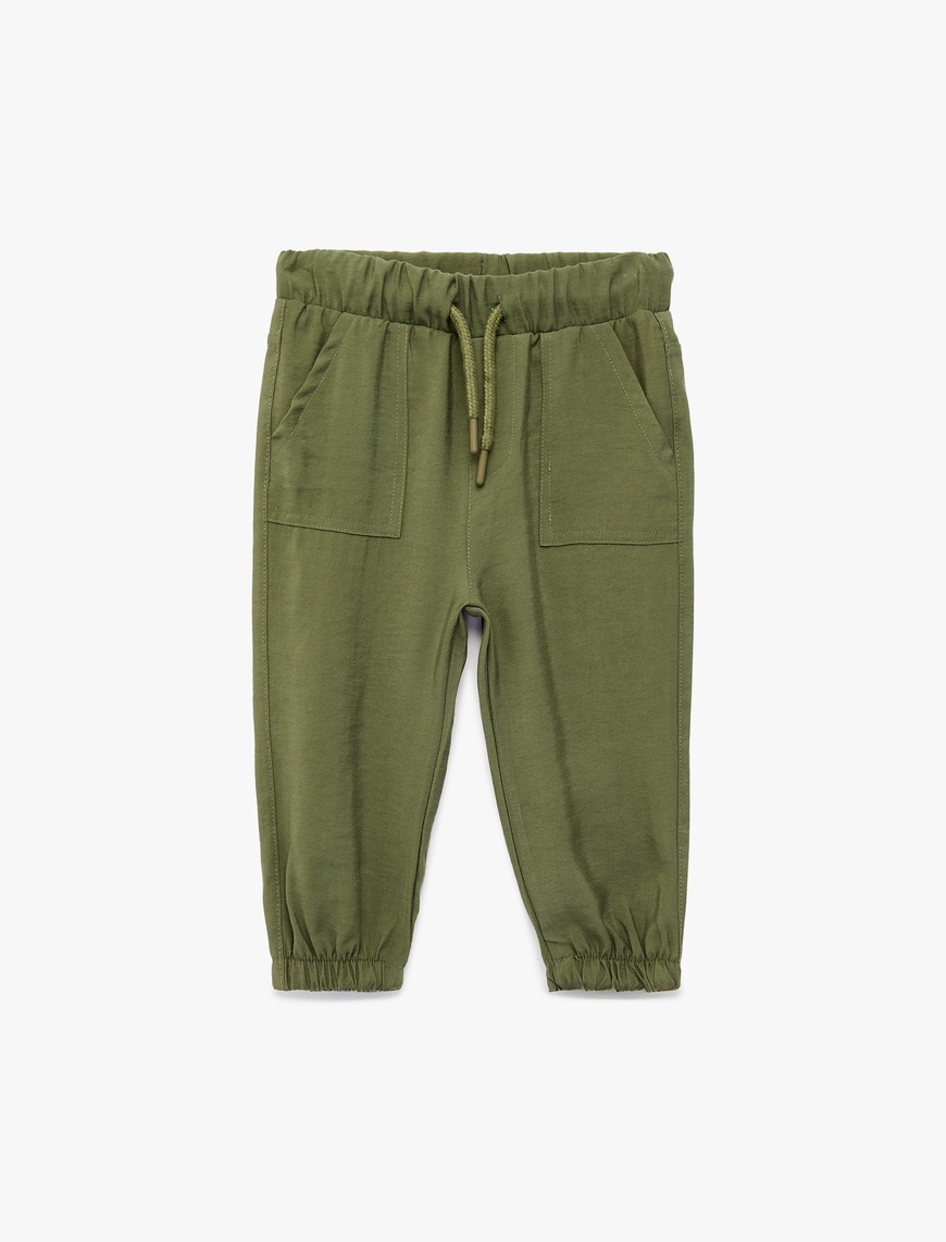 Koton Erkek Bebek Pamuklu Beli Bağcıklı Modal Karışımlı Basic Jogger Pantolon