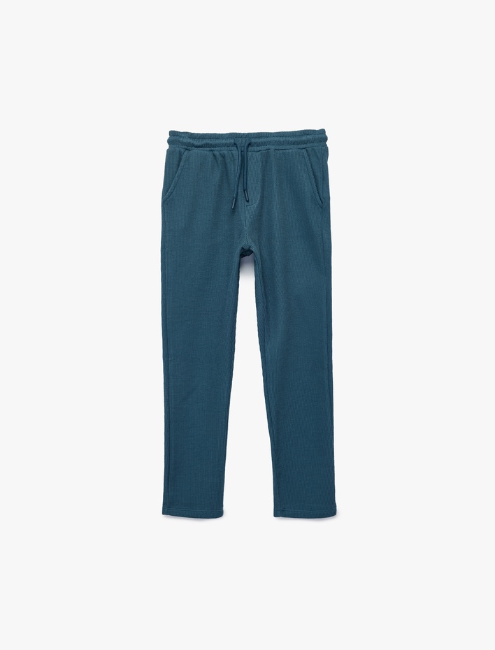 Erkek Çocuk Beli Lastikli Pamuklu Basic Eşofman Altı