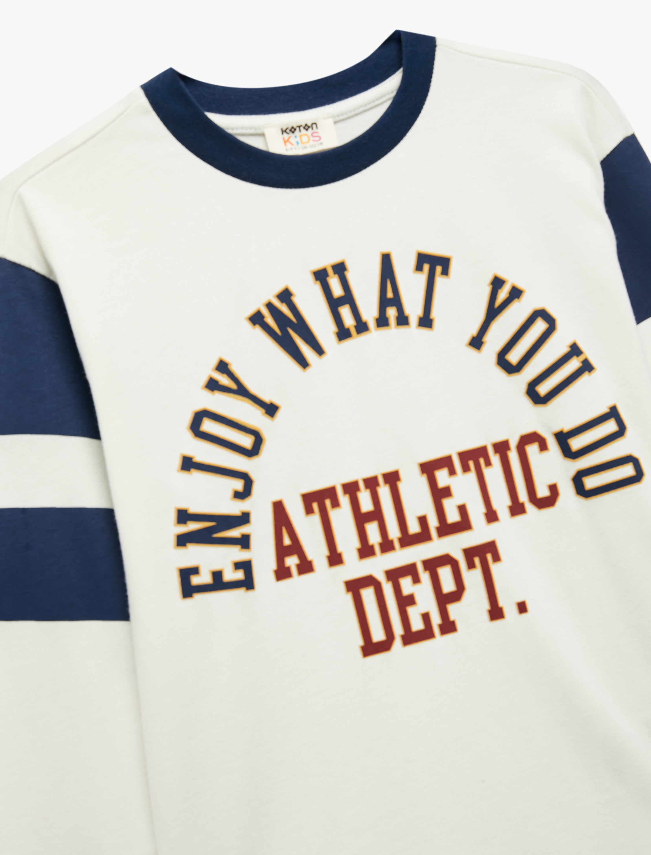  Erkek Çocuk Pamuklu Uzun Kollu Oversize Bisiklet Yaka Kolej Baskılı Tişört