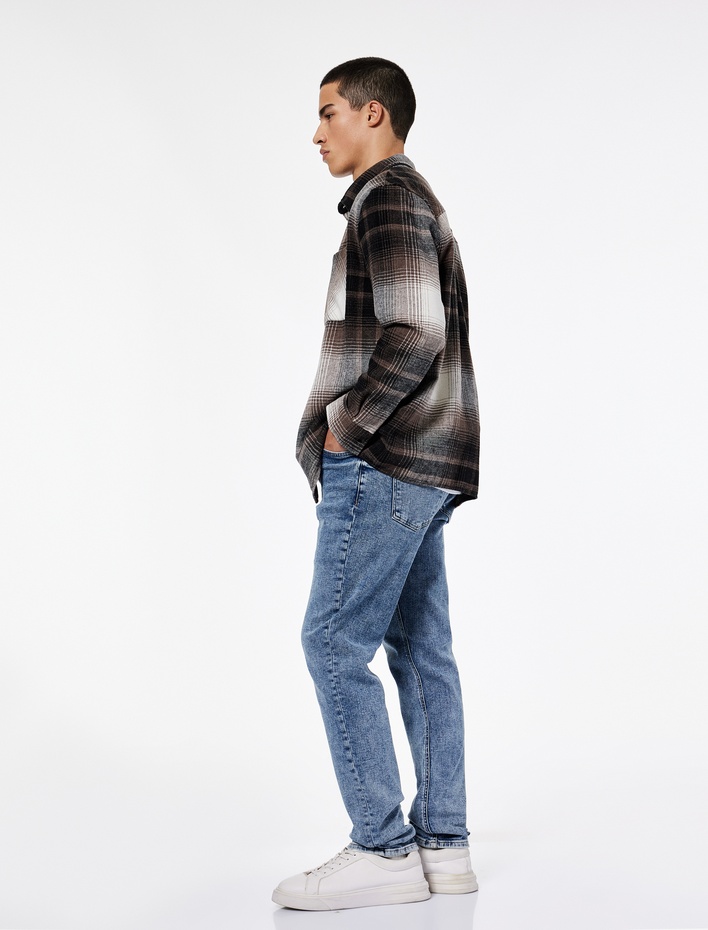  Pamuklu Normal Bel Slim Fit Jean Pantolon - Brad Jean