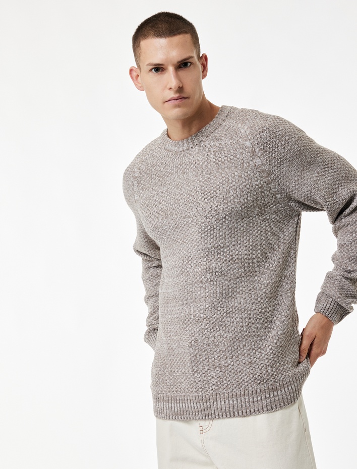  Regular Fit Uzun Kollu Basic Bisiklet Yaka Triko Kazak