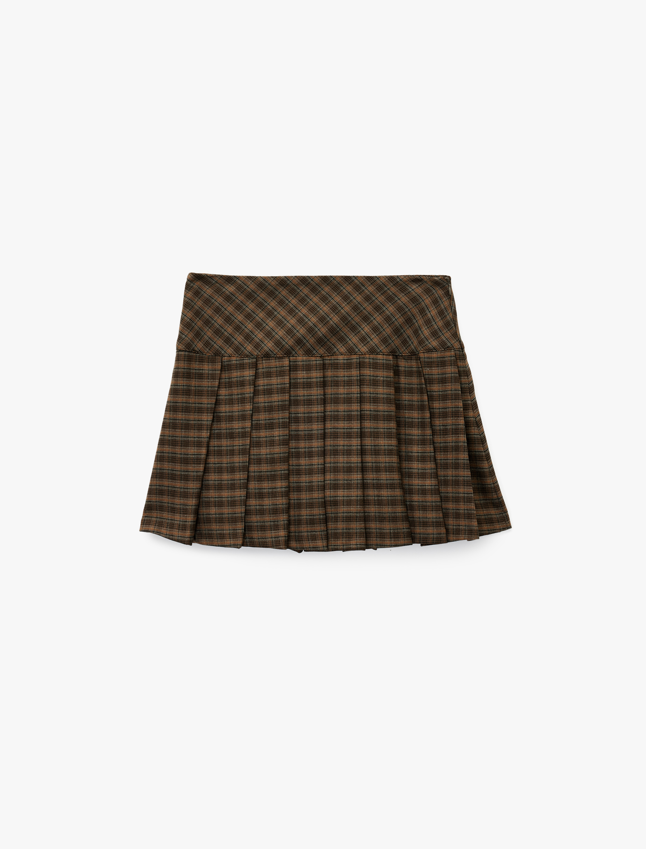   Koton X Şahika Ercümen - A Kesim Pileli Mini Ekose Etek