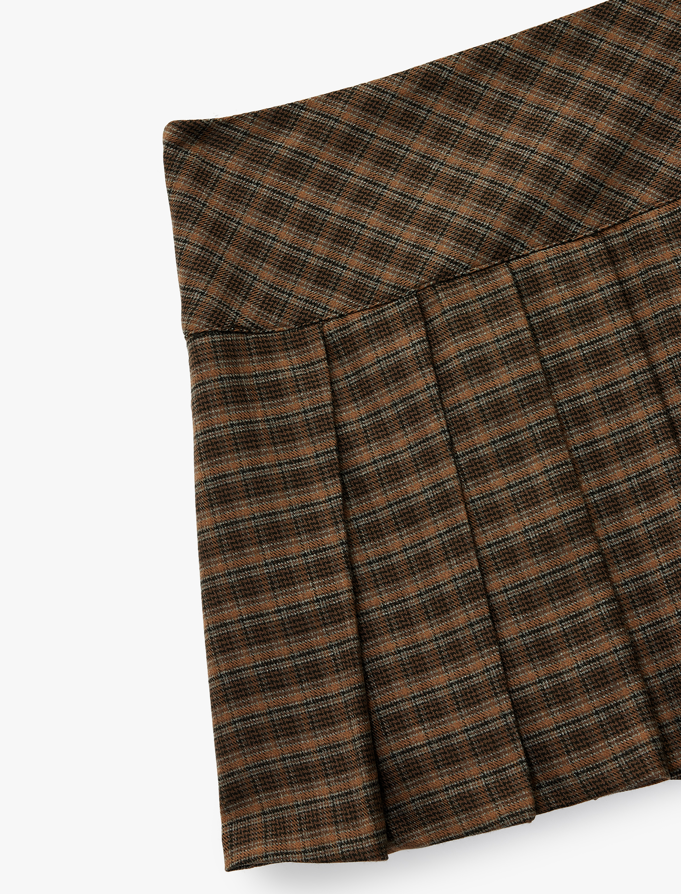   Koton X Şahika Ercümen - A Kesim Pileli Mini Ekose Etek