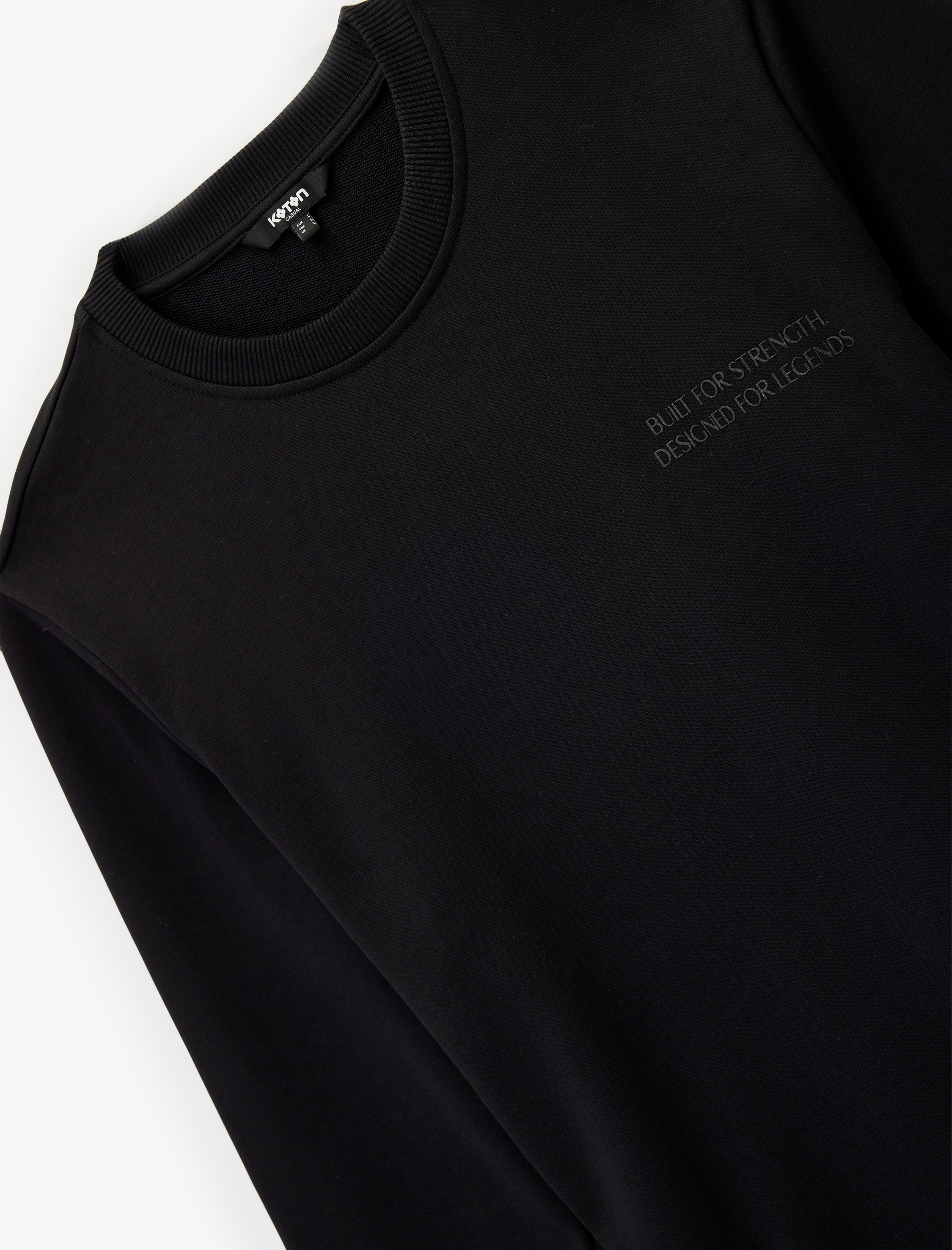   Uzun Kollu Bisiklet Yaka Pamuklu Baskılı Sweatshirt