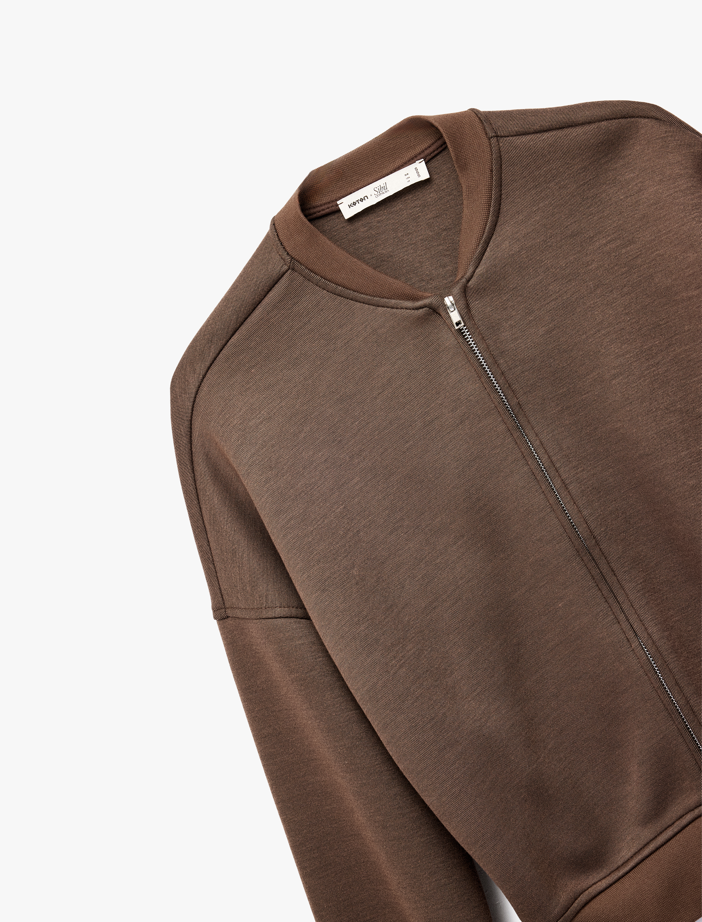   Koton X Sibil Çetinkaya - Kolej Yaka Uzun Kollu Fermuarlı Sweatshirt