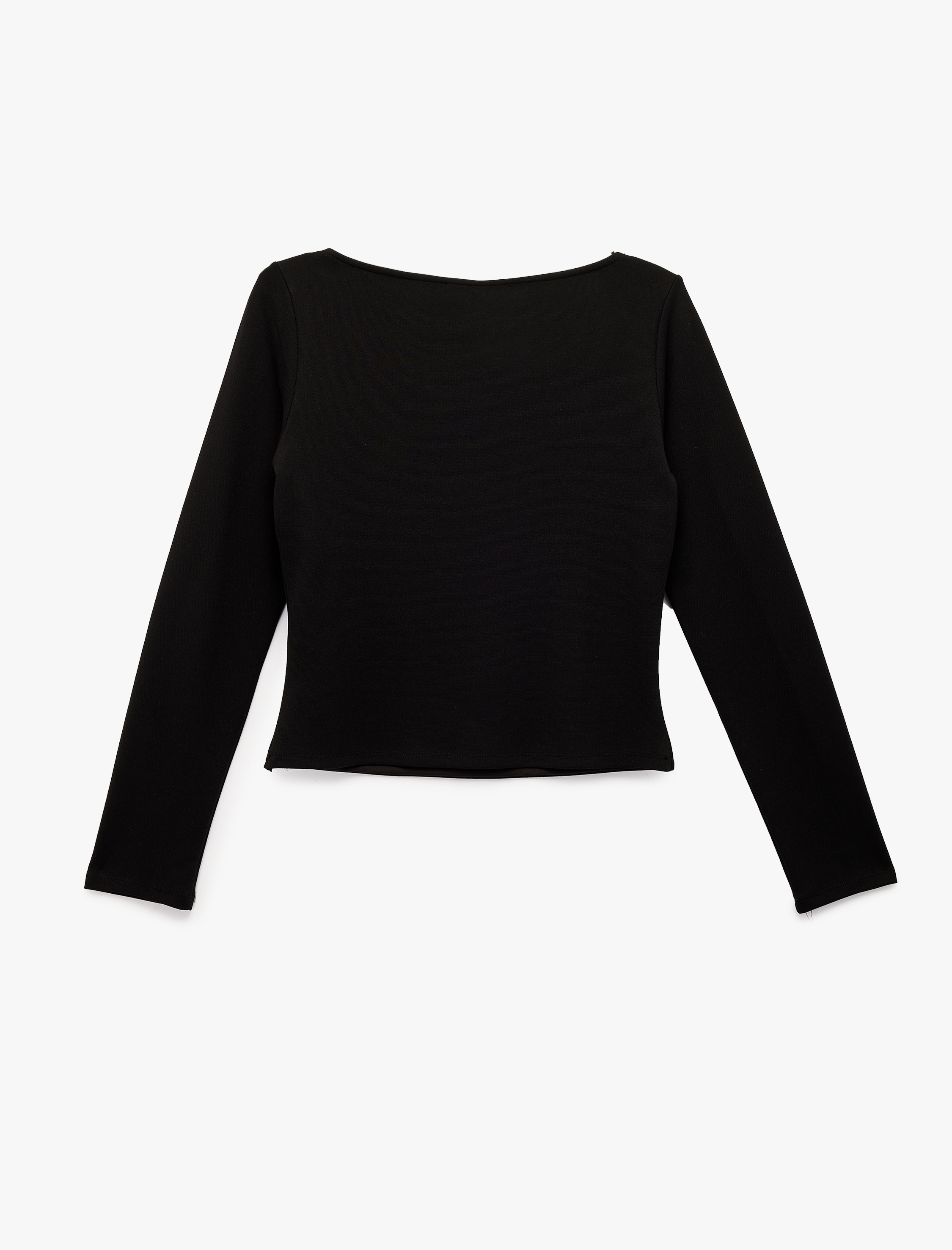   Koton X Sibil Çetinkaya - Uzun Kollu Geniş Yuvarlak Yaka Kuş Gözü Detaylı Bluz