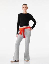 Slim Fit İspanyol Paça Tayt