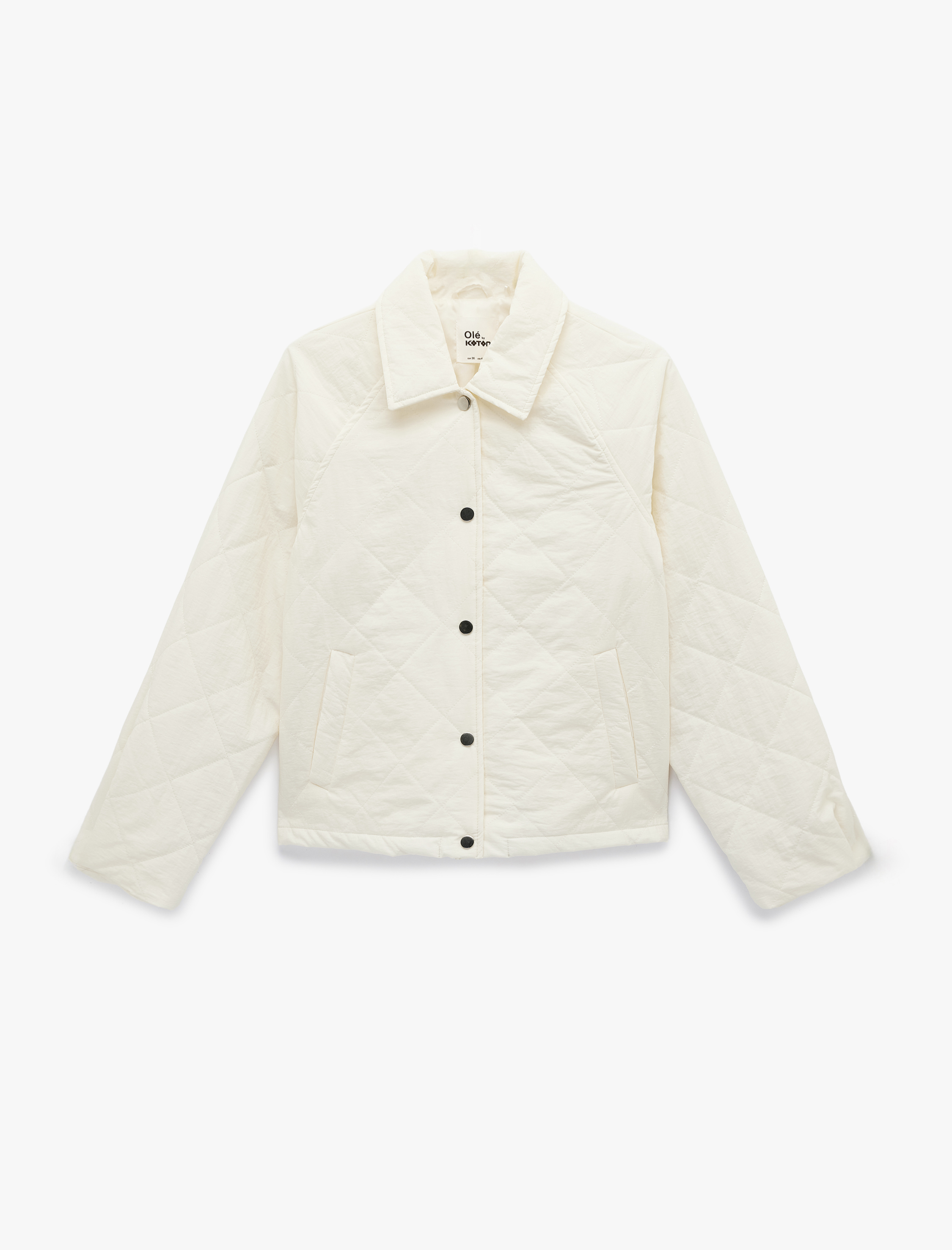   Klasik Yaka Çıtçıt Düğmeli Cepli Oversize Kapitone Ceket