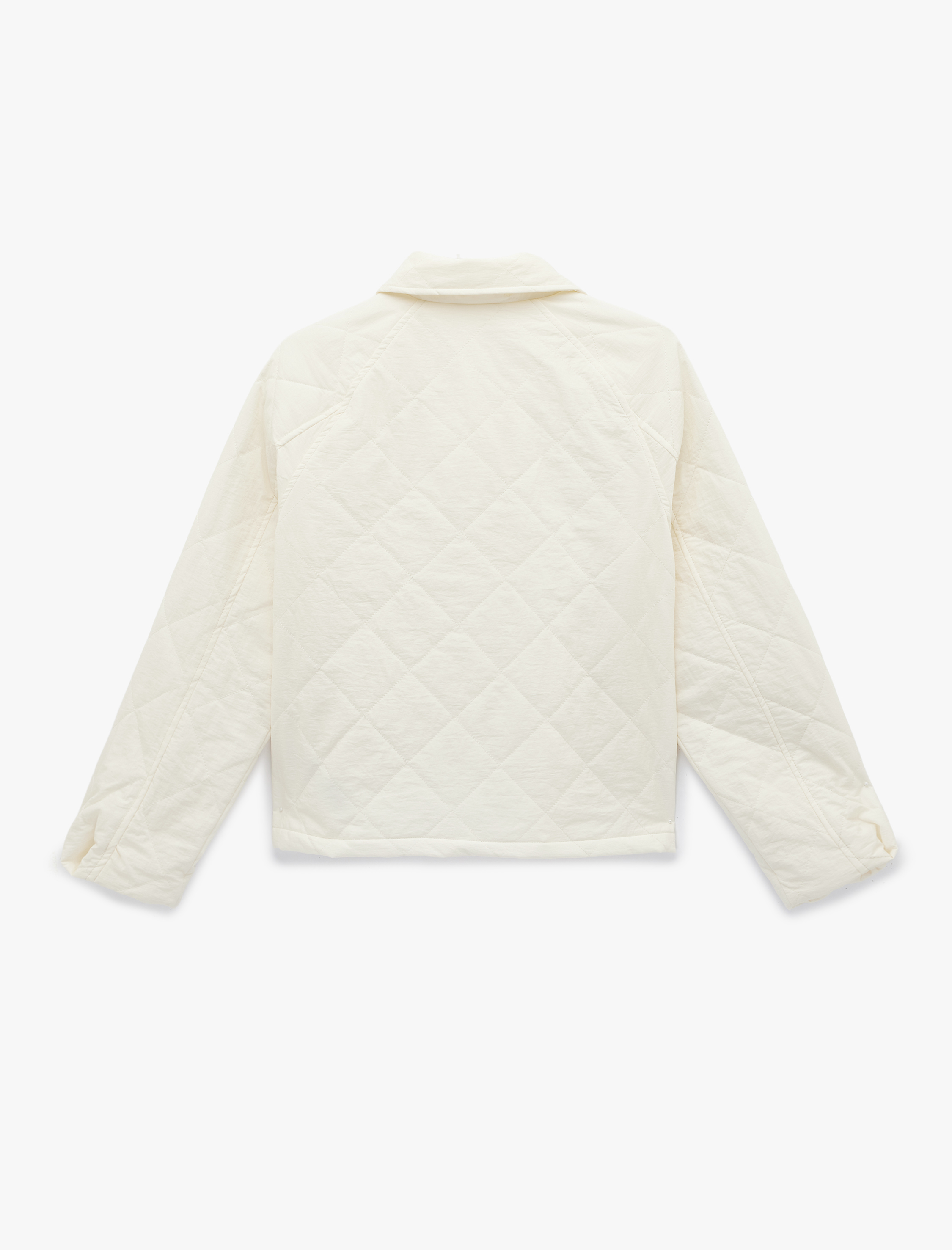   Klasik Yaka Çıtçıt Düğmeli Cepli Oversize Kapitone Ceket