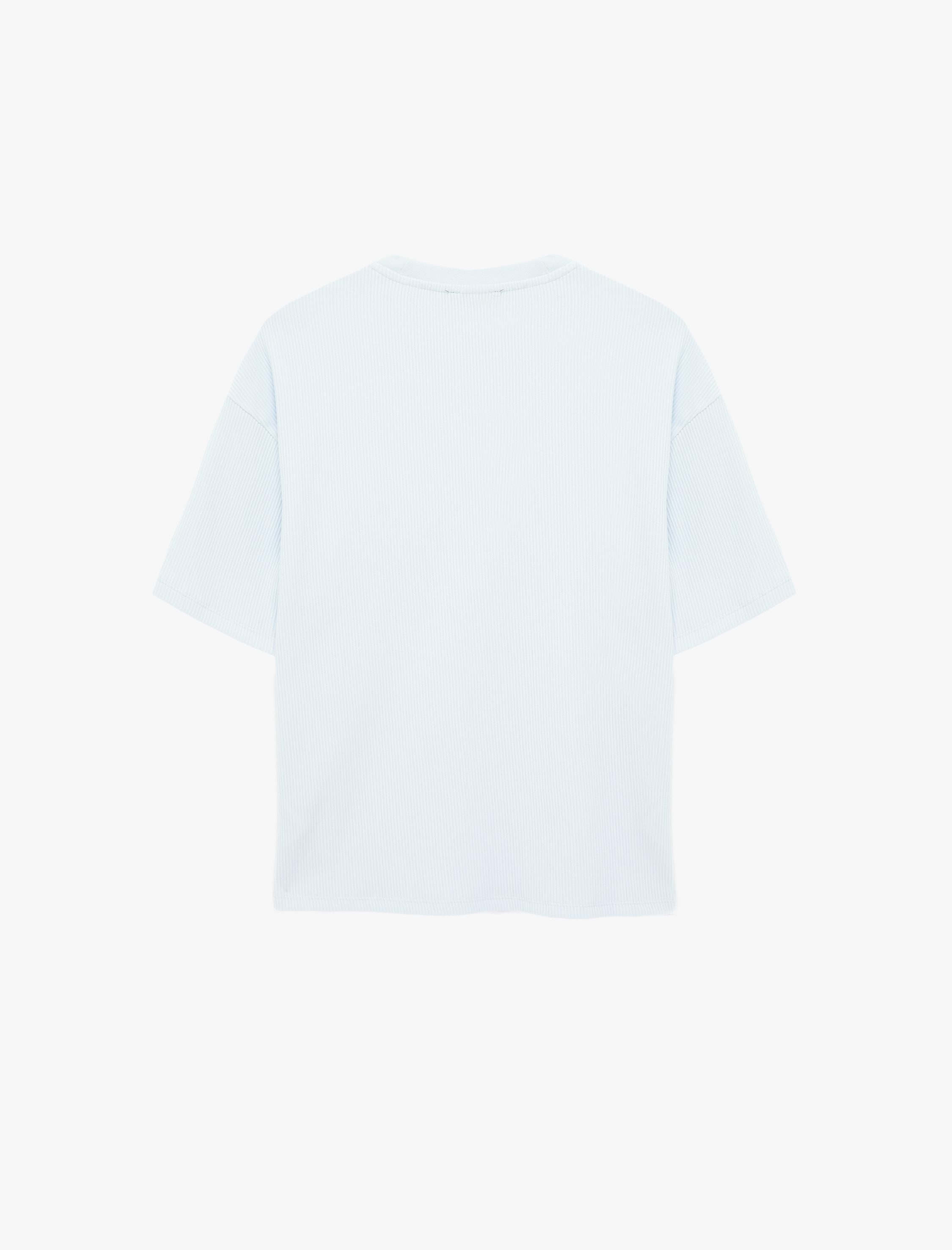   Kısa Kollu Bisiklet Yaka Pamuklu Tok Kumaş Basic Oversize Tişört