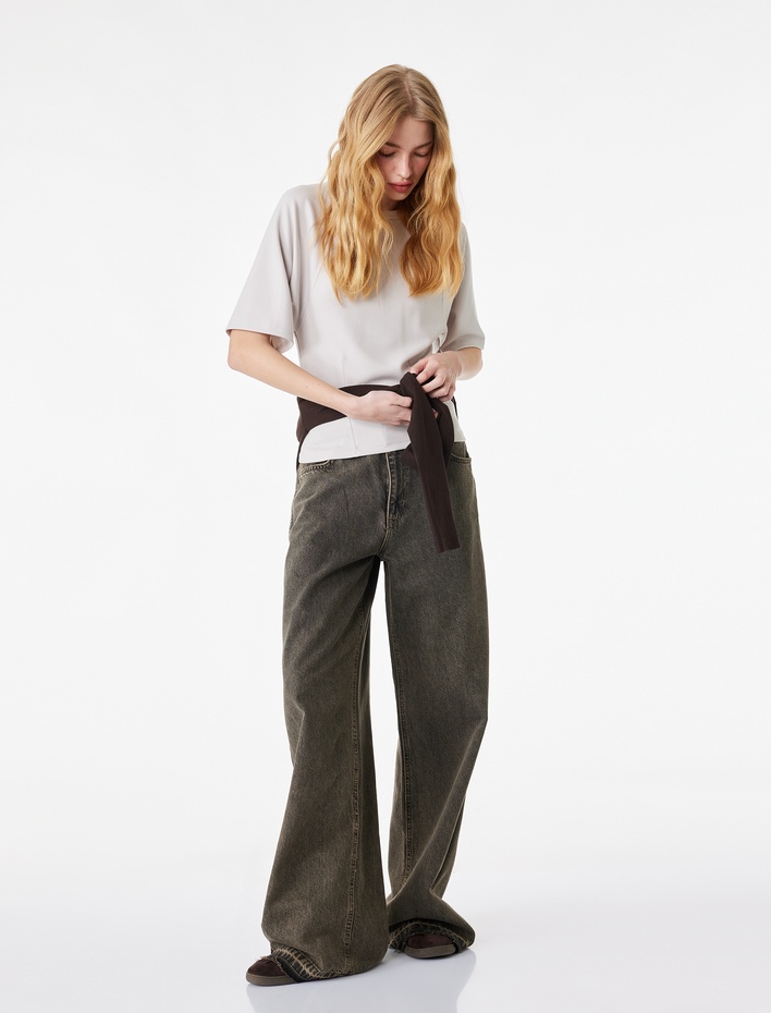  Slim Fit Kısa Kollu Bisiklet Yaka Modal Karışımlı Tişört