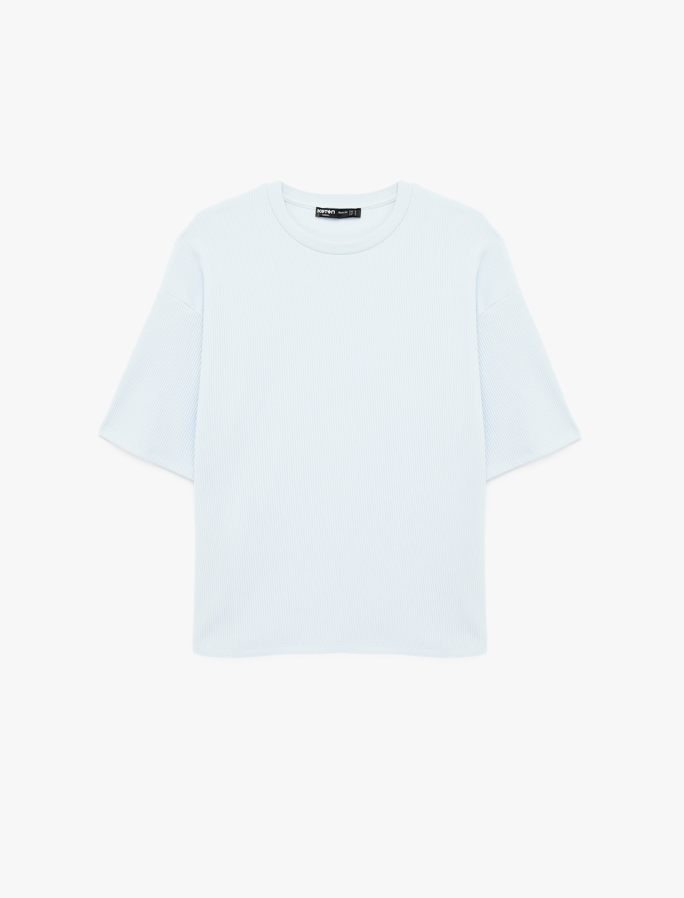   Kısa Kollu Bisiklet Yaka Pamuklu Tok Kumaş Basic Oversize Tişört