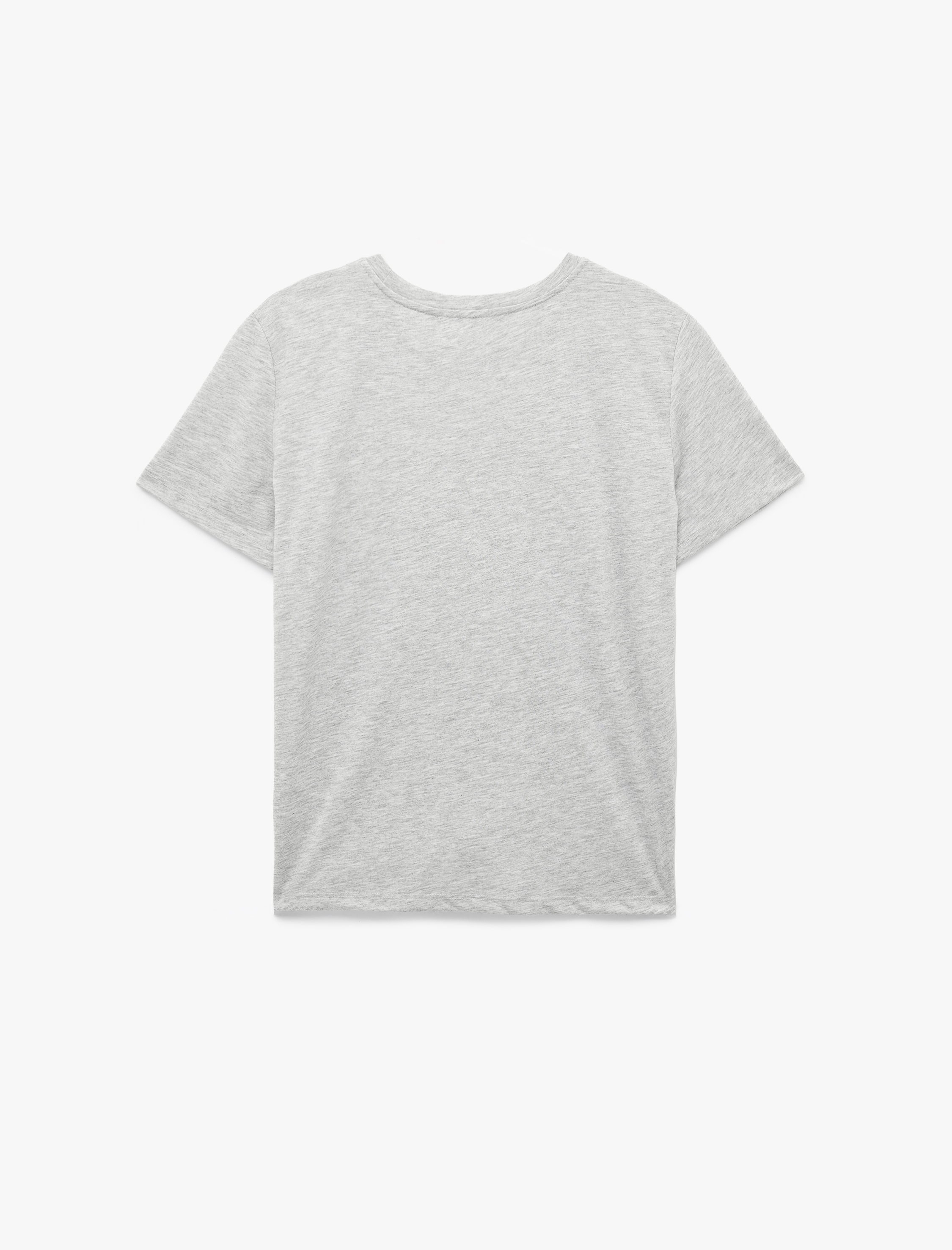   Kısa Kollu Bisiklet Yaka Baskı Detaylı Tişört