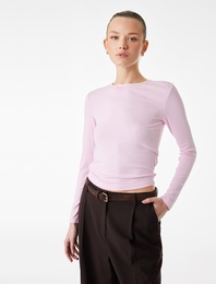 Slim Fit Uzun Kollu Bisiklet Yaka Basic Tişört