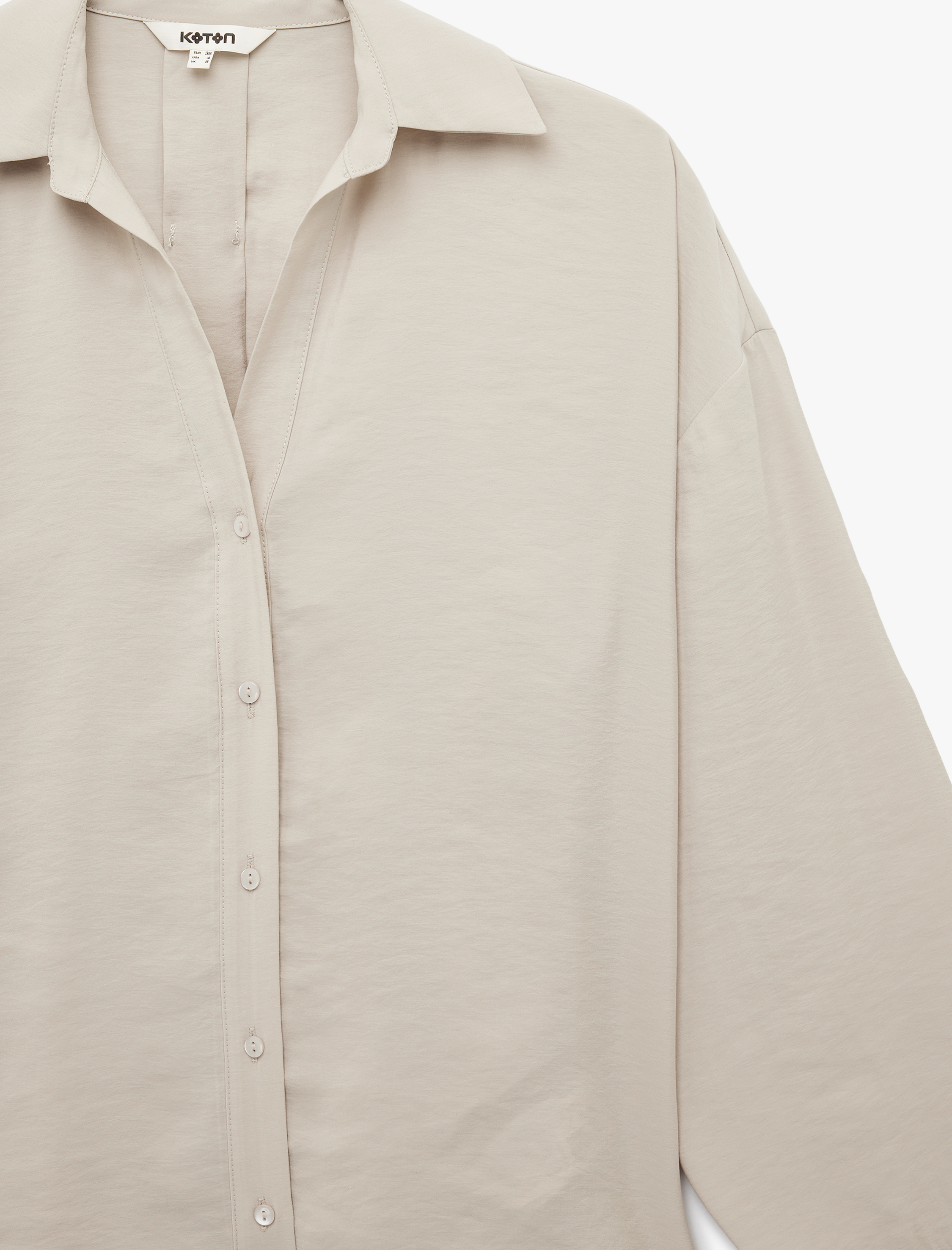   Uzun Geniş Kollu Oversize Modal Kumaş Gömlek