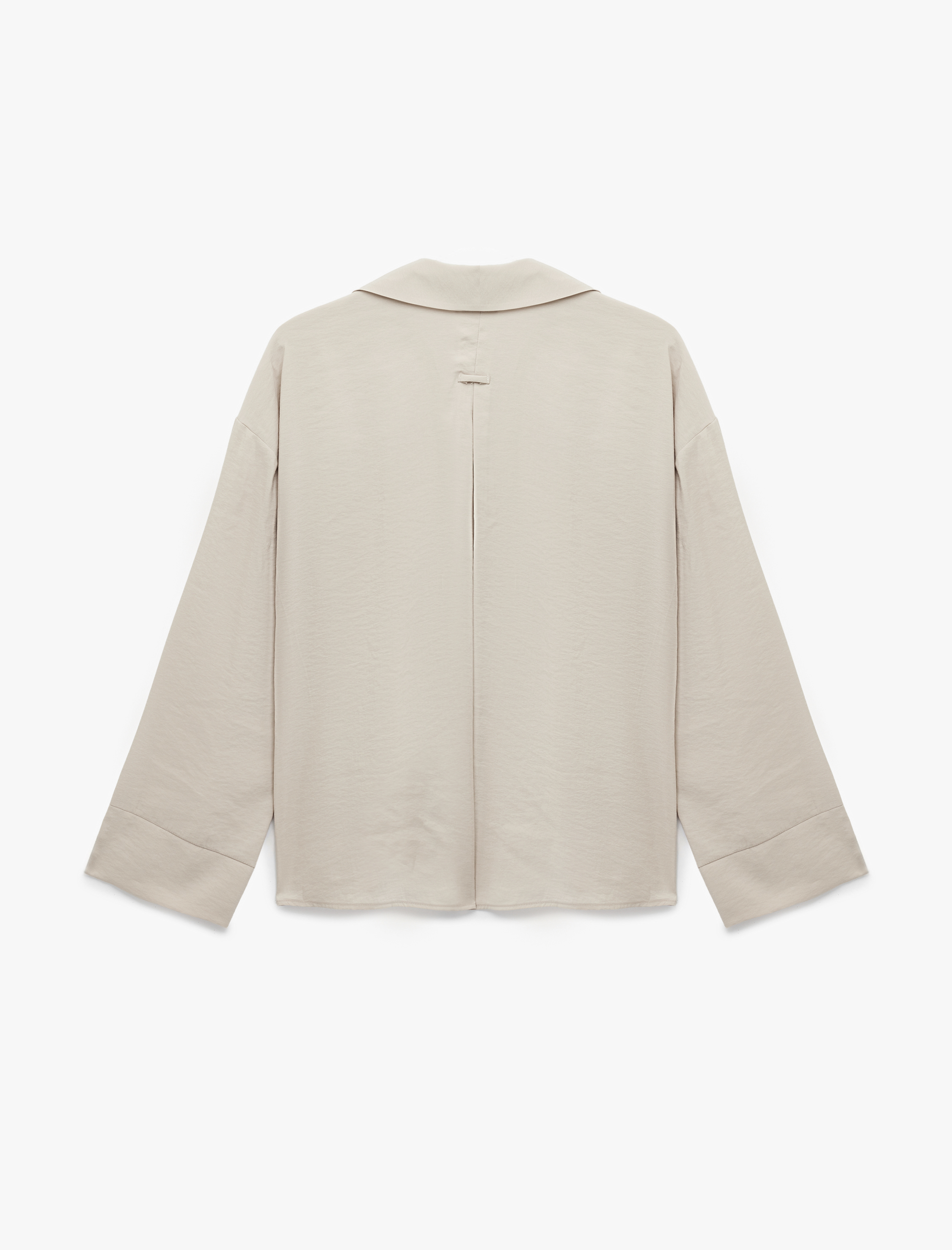   Uzun Geniş Kollu Oversize Modal Kumaş Gömlek