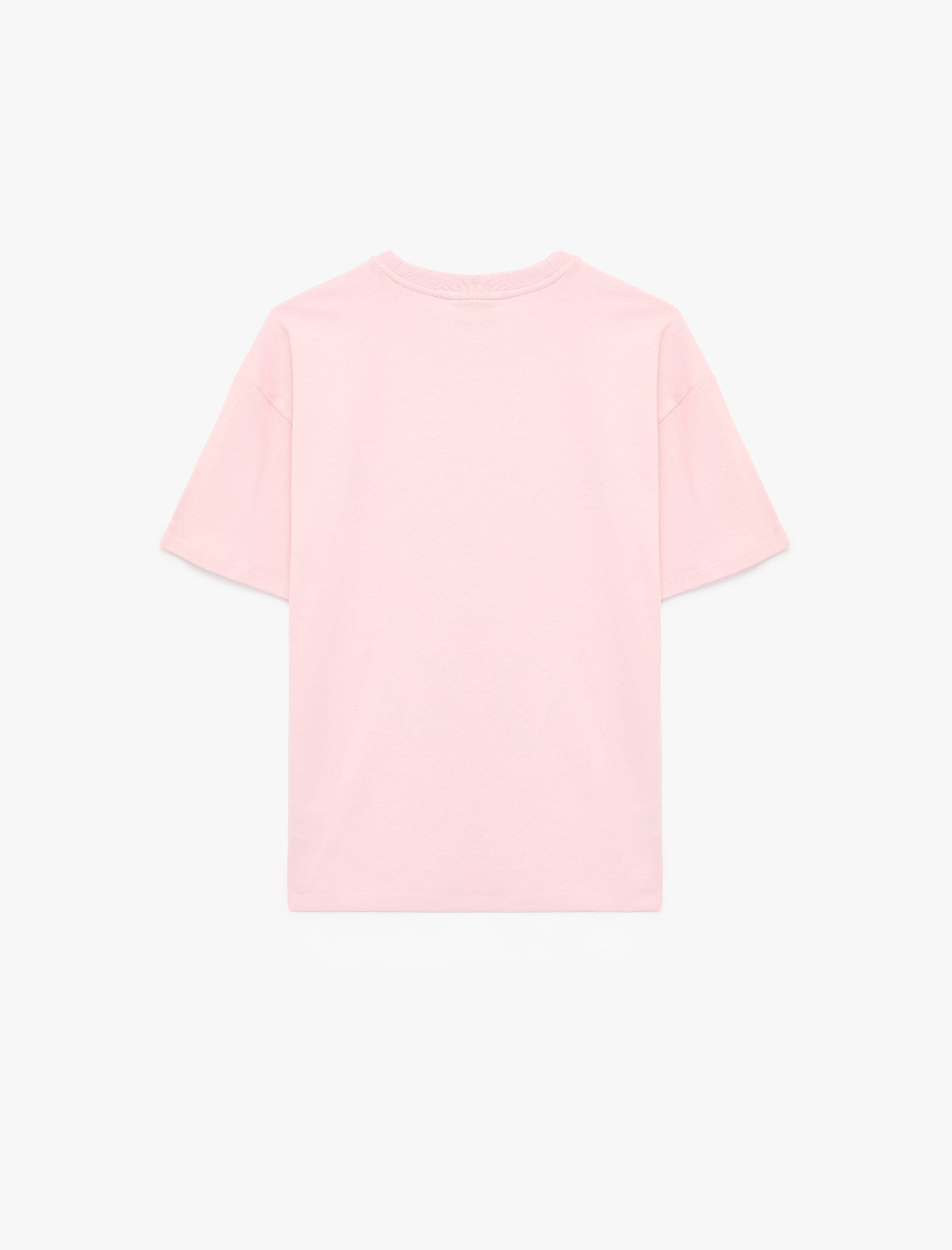   Stitch Baskılı Rahat Kalıp Kısa Kollu Bisiklet Yaka Lisanslı Tişört