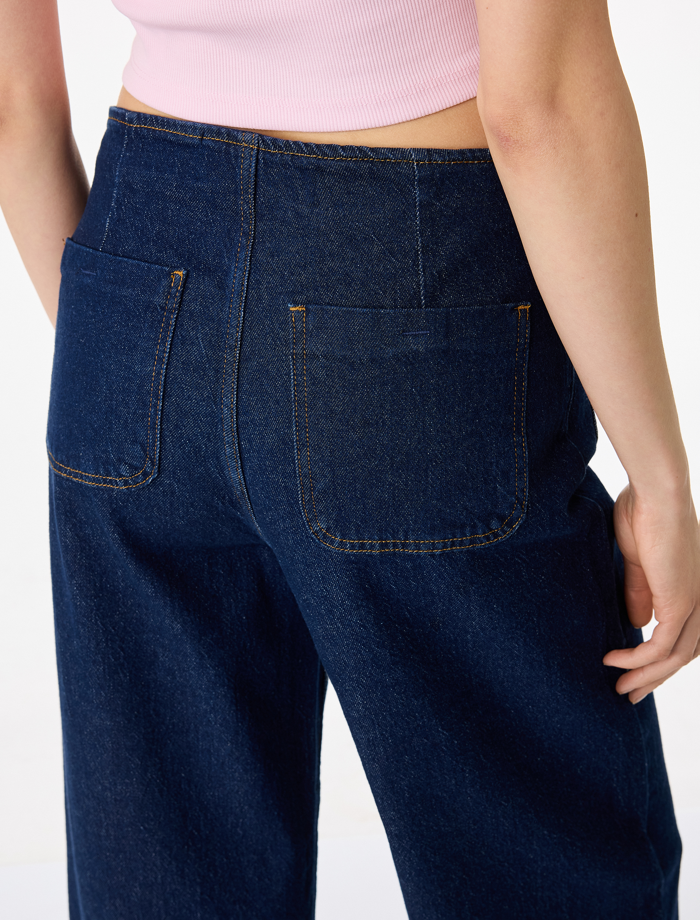   Pamuklu Cepli Normal Bel Culotte Pantolon - Culotte Jeans