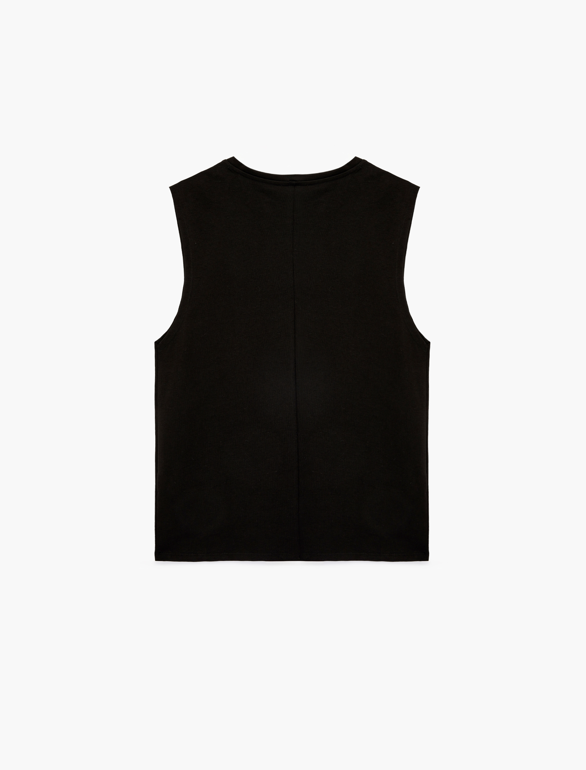   Pamuklu Baskılı Kolsuz Bisiklet Yaka Spor Atlet